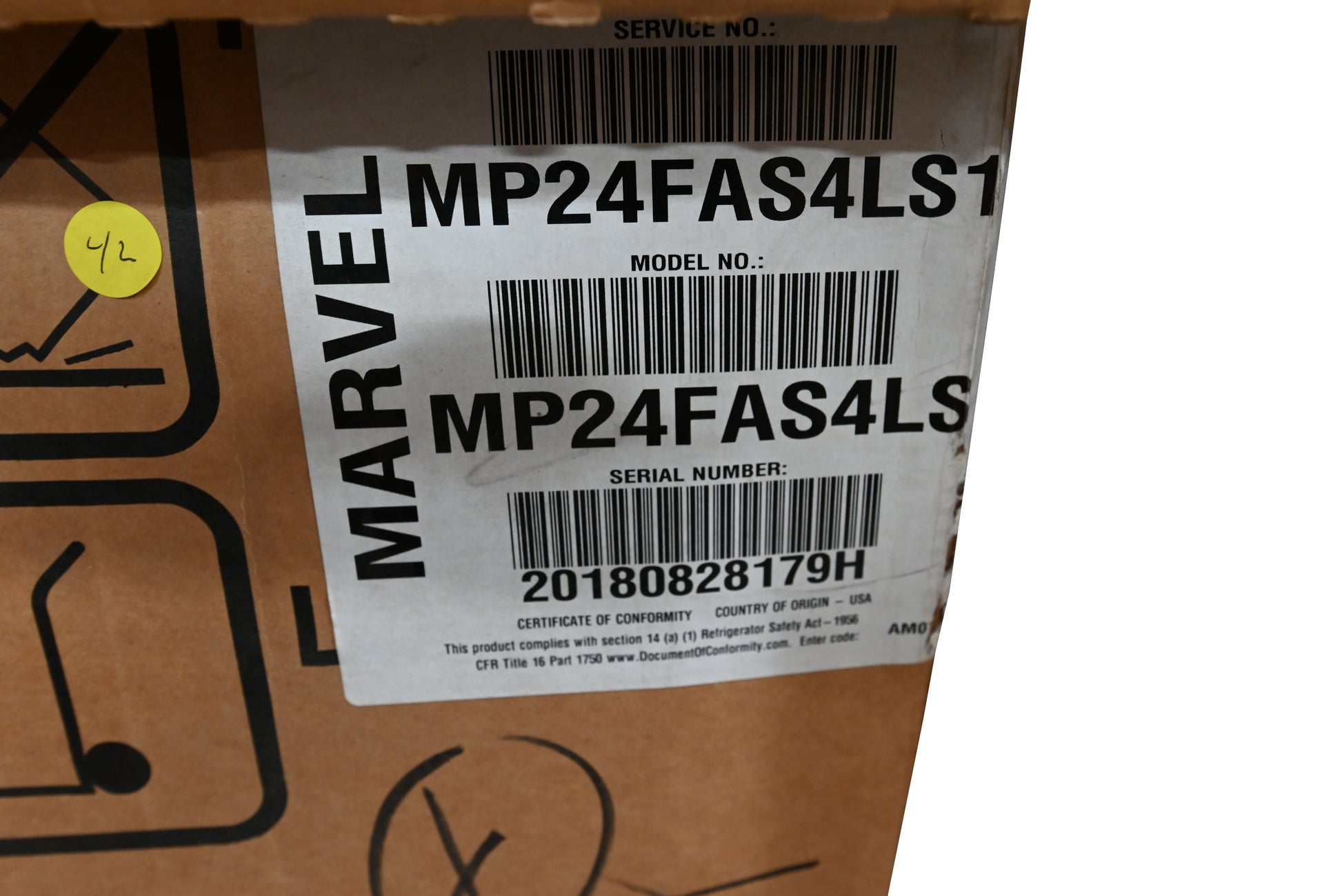 Marvel MP24FAS4LS 24" Stainless Steel Undercounter Freezer