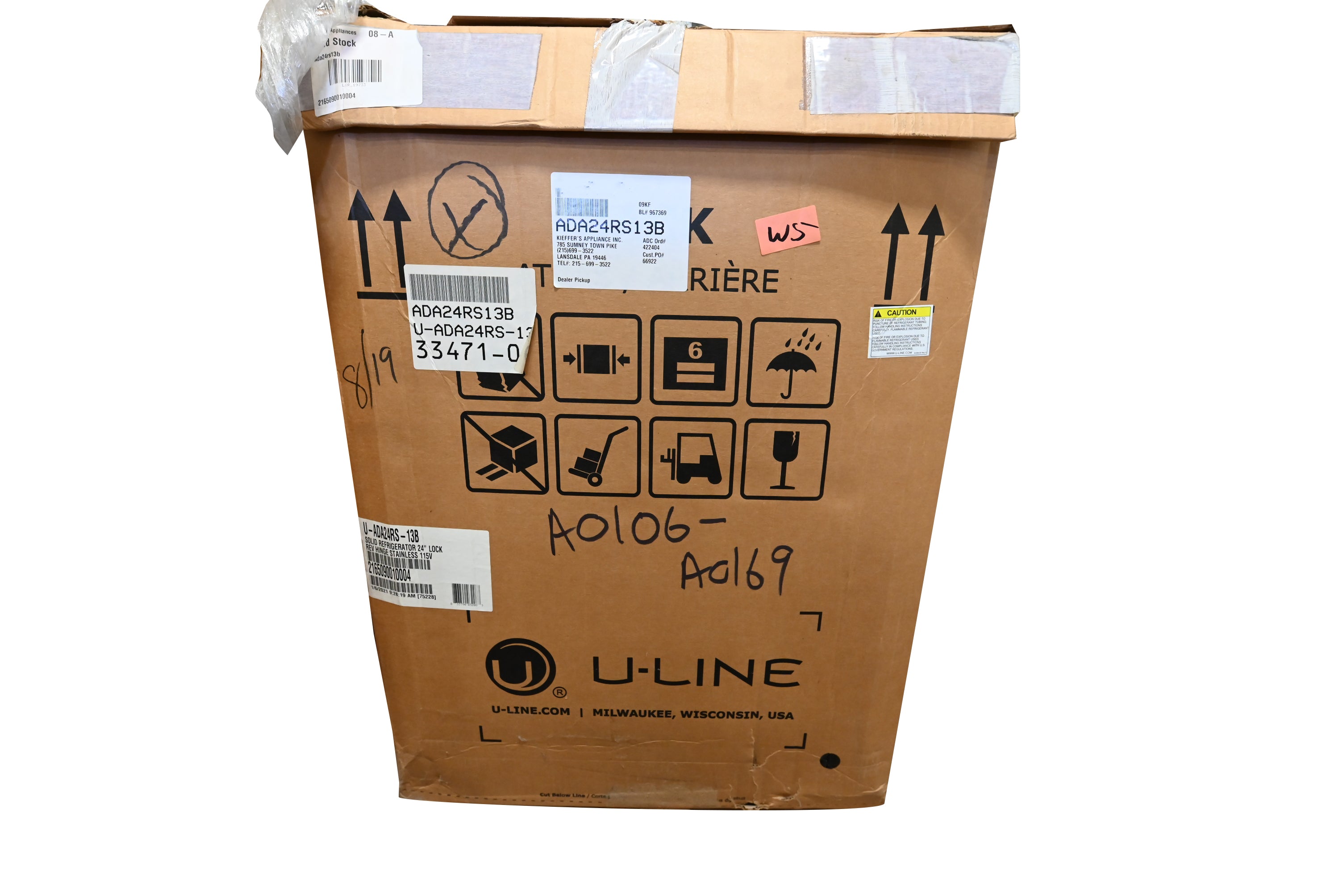 U-Line ADA24RS13B 24" Stainless Steel Compact Refrigerator, ADA Compliant