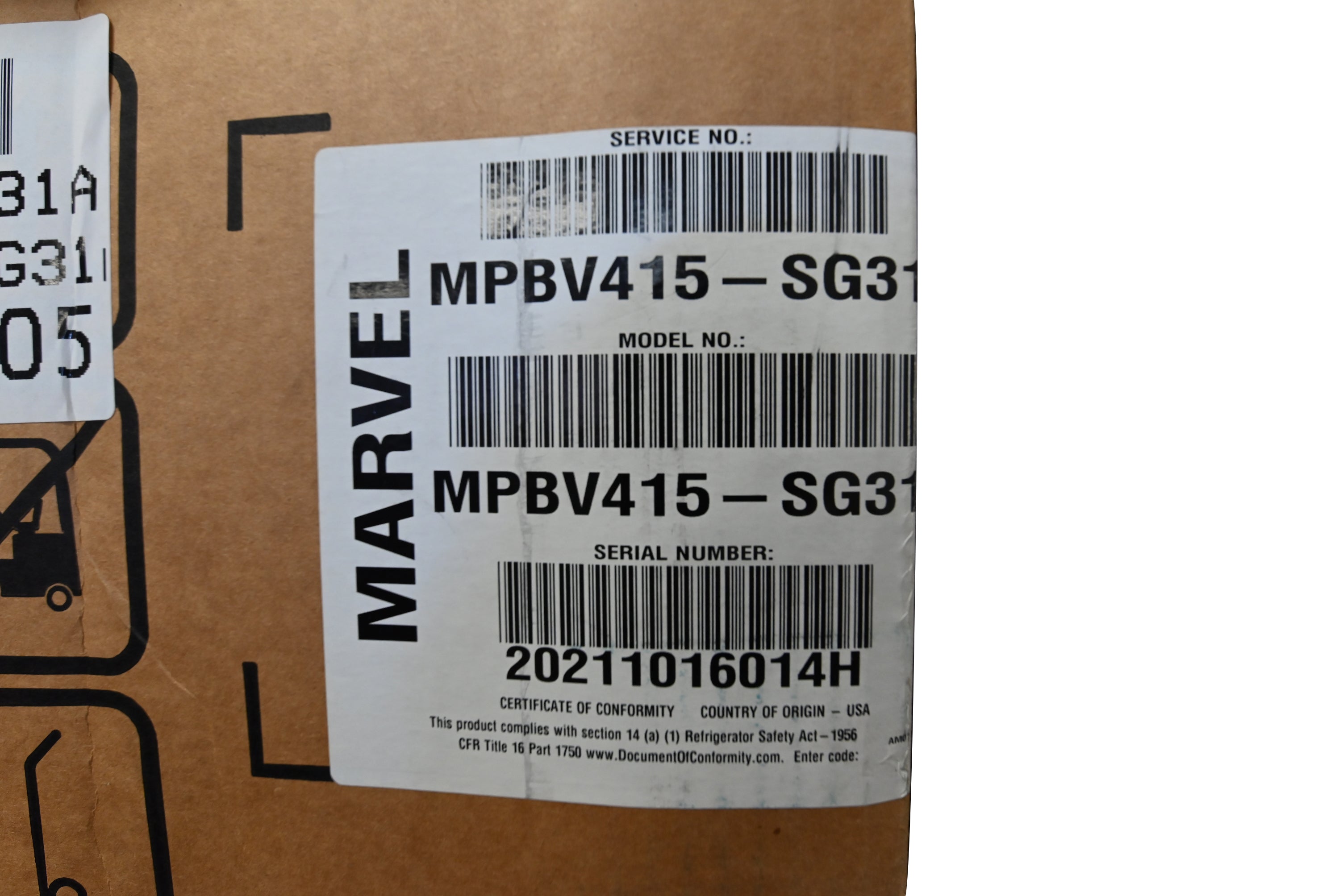 Marvel MPBV415-SG31A 15" Stainless Steel Beverage Center