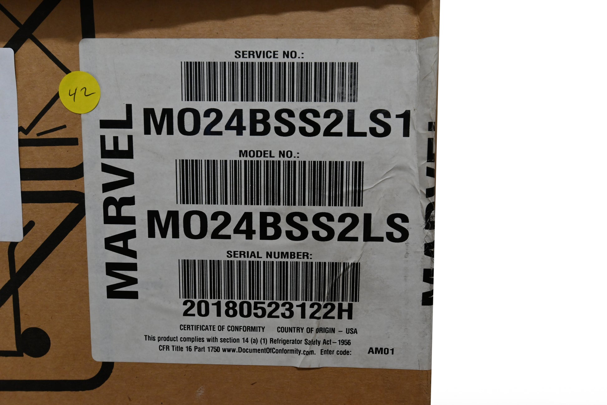 Marvel MO24BSS2LS 24" Stainless Steel Single Tap Beer Dispenser