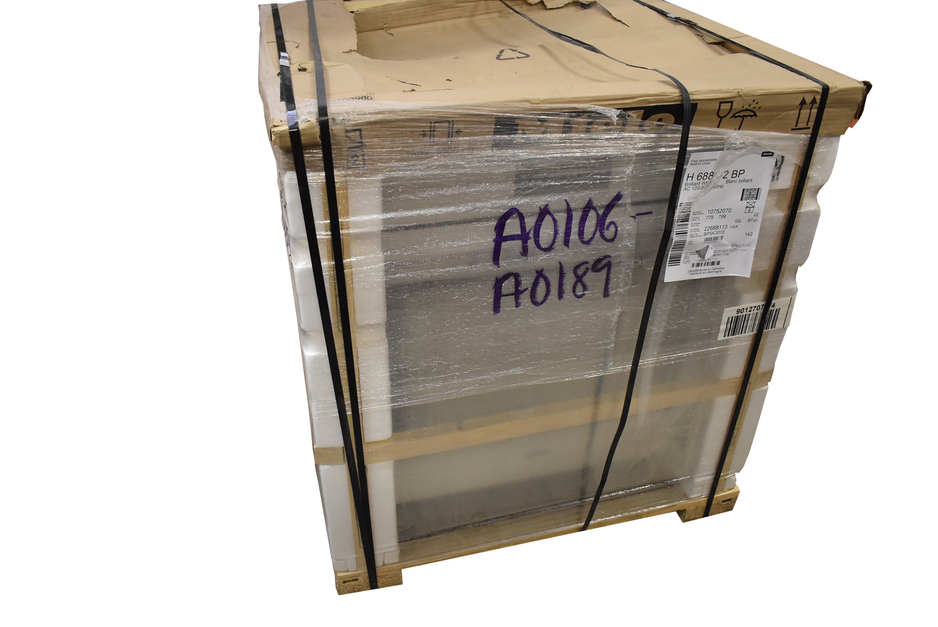 Miele H68802BP 30" White Electric Single Wall Oven