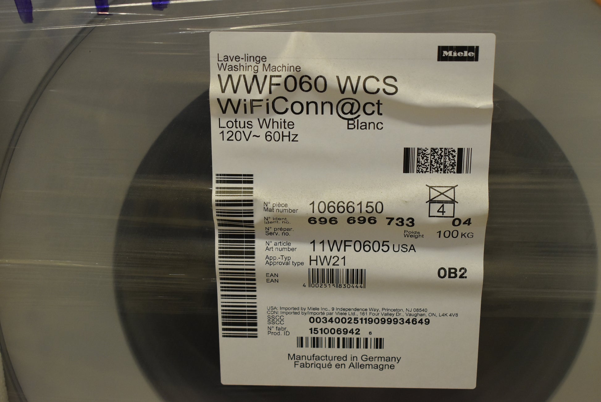 Miele WWF060 24" White Front Load Smart Washer