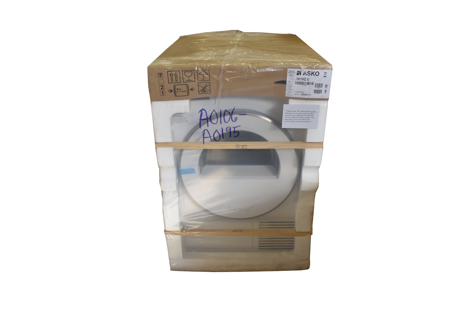 Asko T411HSW 24" White Front Load Electric Dryer