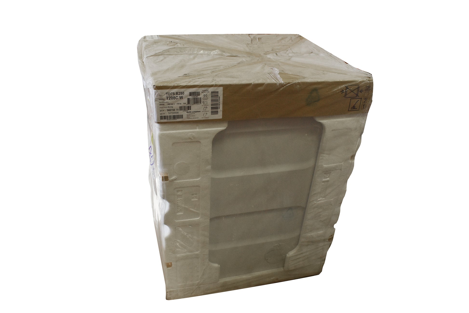 Asko T208CW 24" White Front Load Electric Dryer