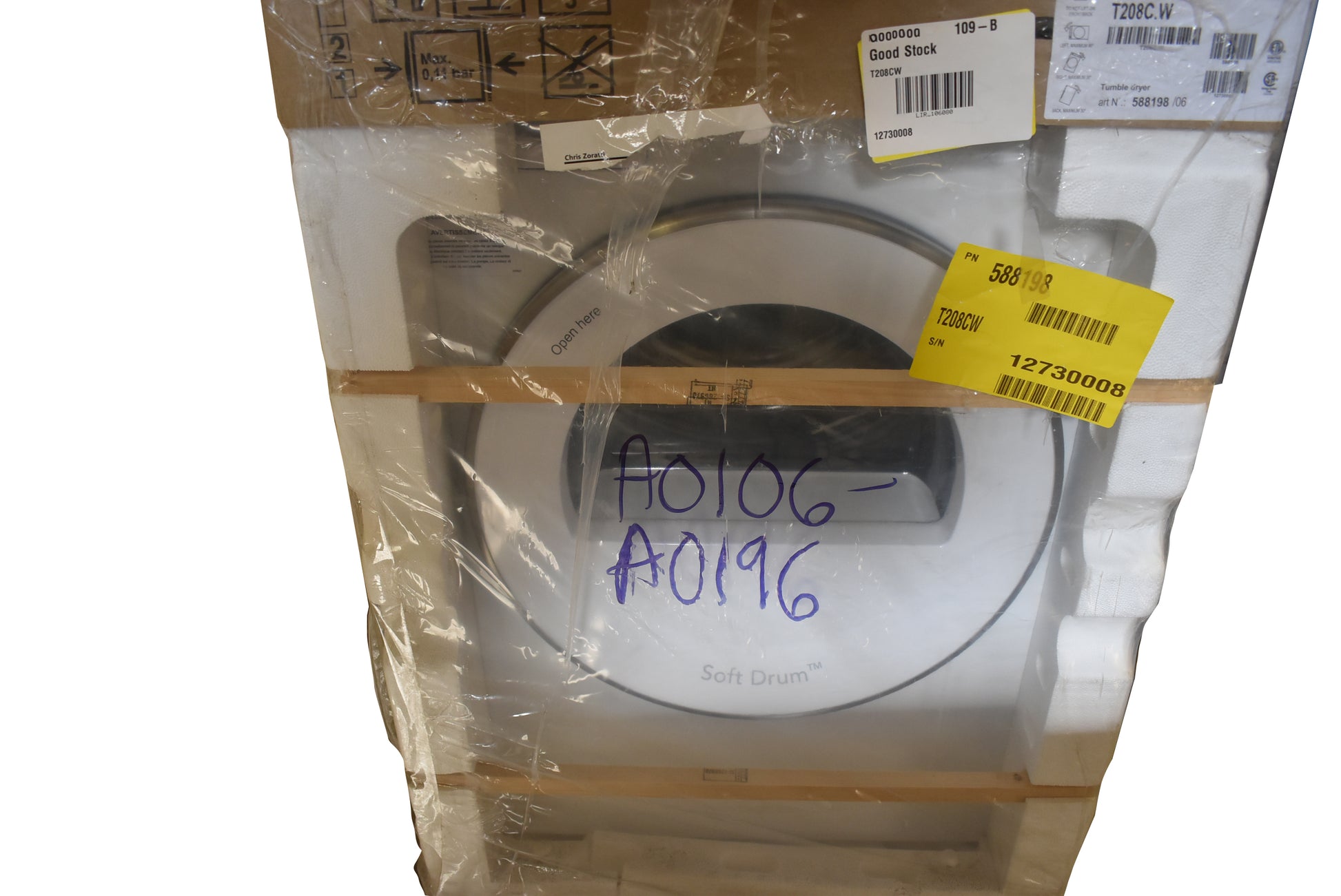 Asko T208CW 24" White Front Load Electric Dryer