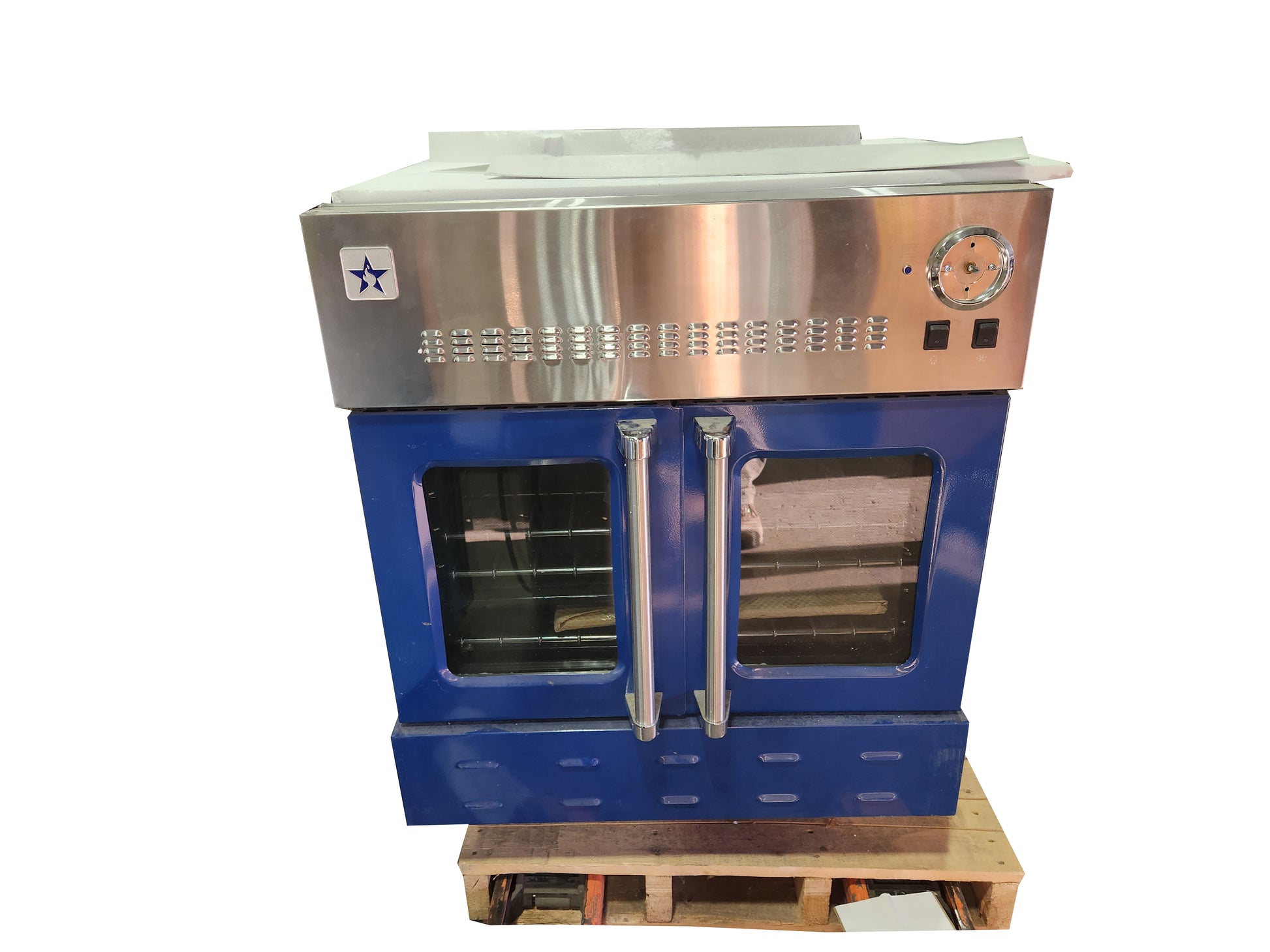 BlueStar BWO30AGS 30" Cobalt Blue French Door Gas/LP Single Wall Oven