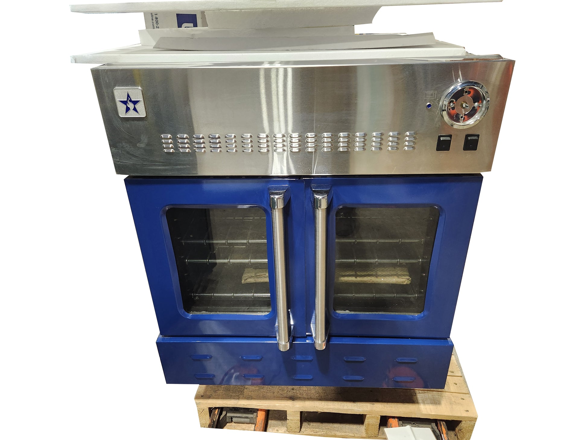 BlueStar BWO30AGS 30" Cobalt Blue French Door Gas/LP Single Wall Oven