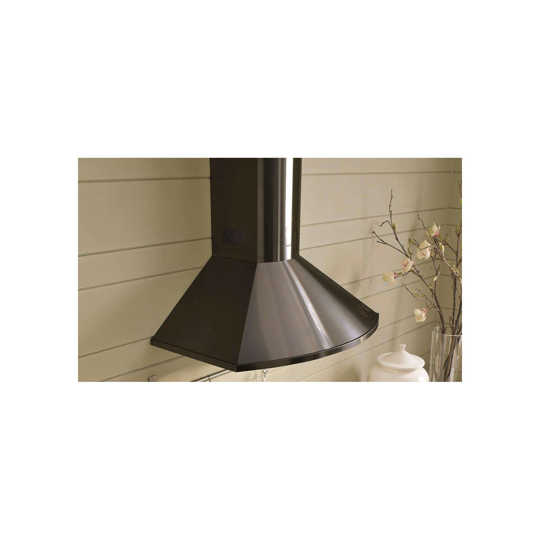 Faber TEND30BSV 30" Black Stainless Steel Wall Mount Chimney Range Hood