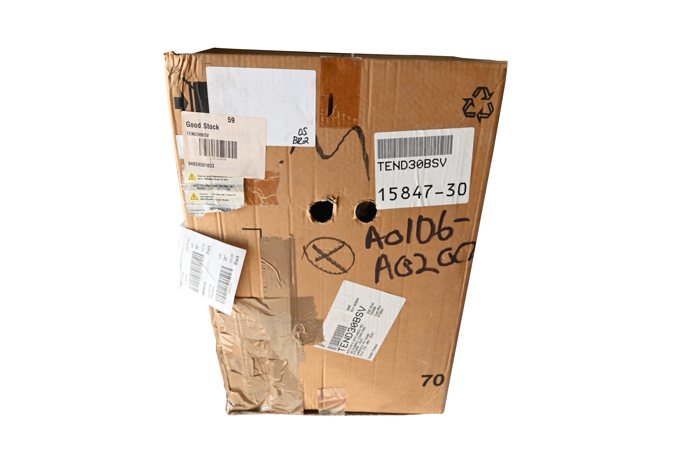 Faber TEND30BSV 30" Black Stainless Steel Wall Mount Chimney Range Hood