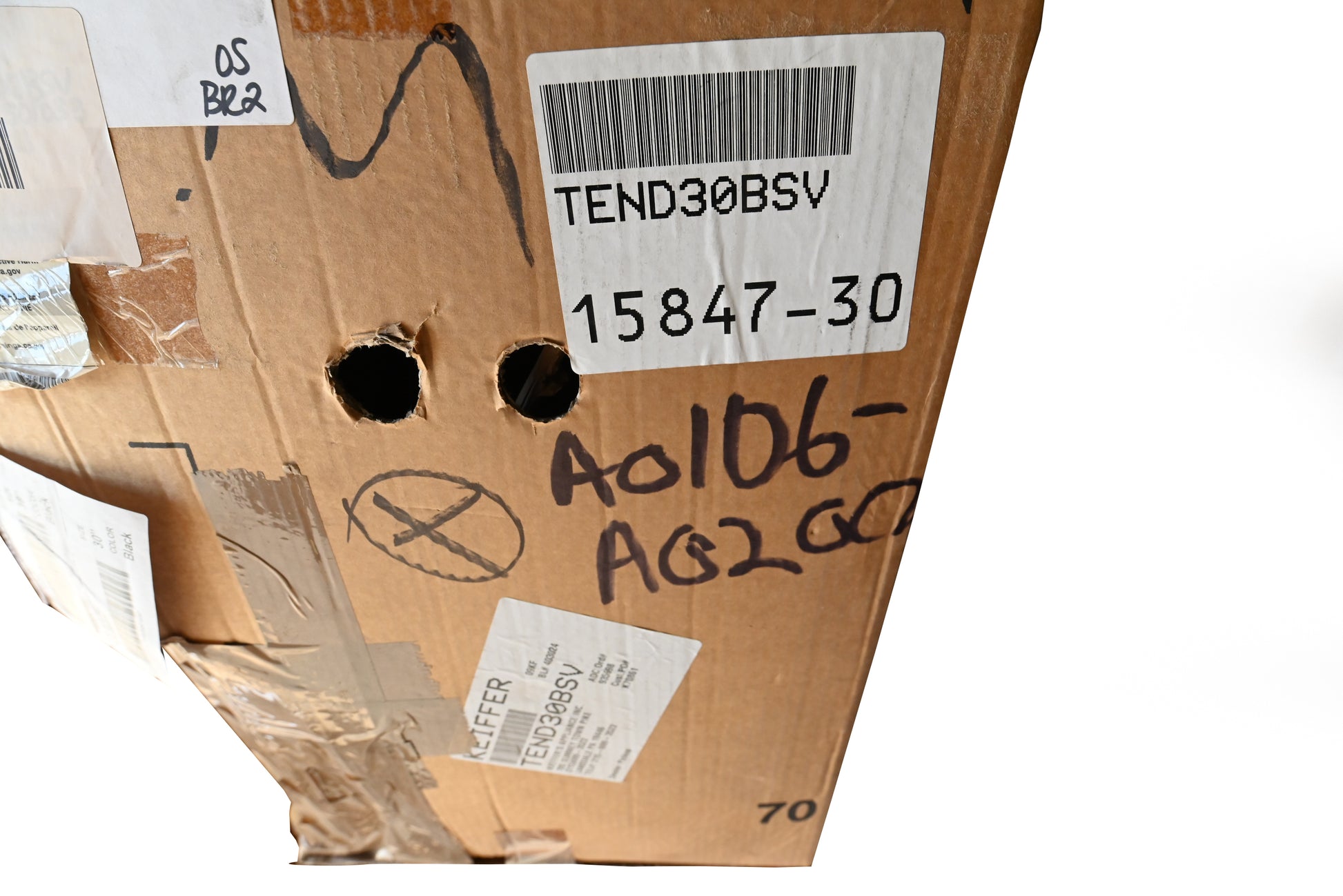 Faber TEND30BSV 30" Black Stainless Steel Wall Mount Chimney Range Hood