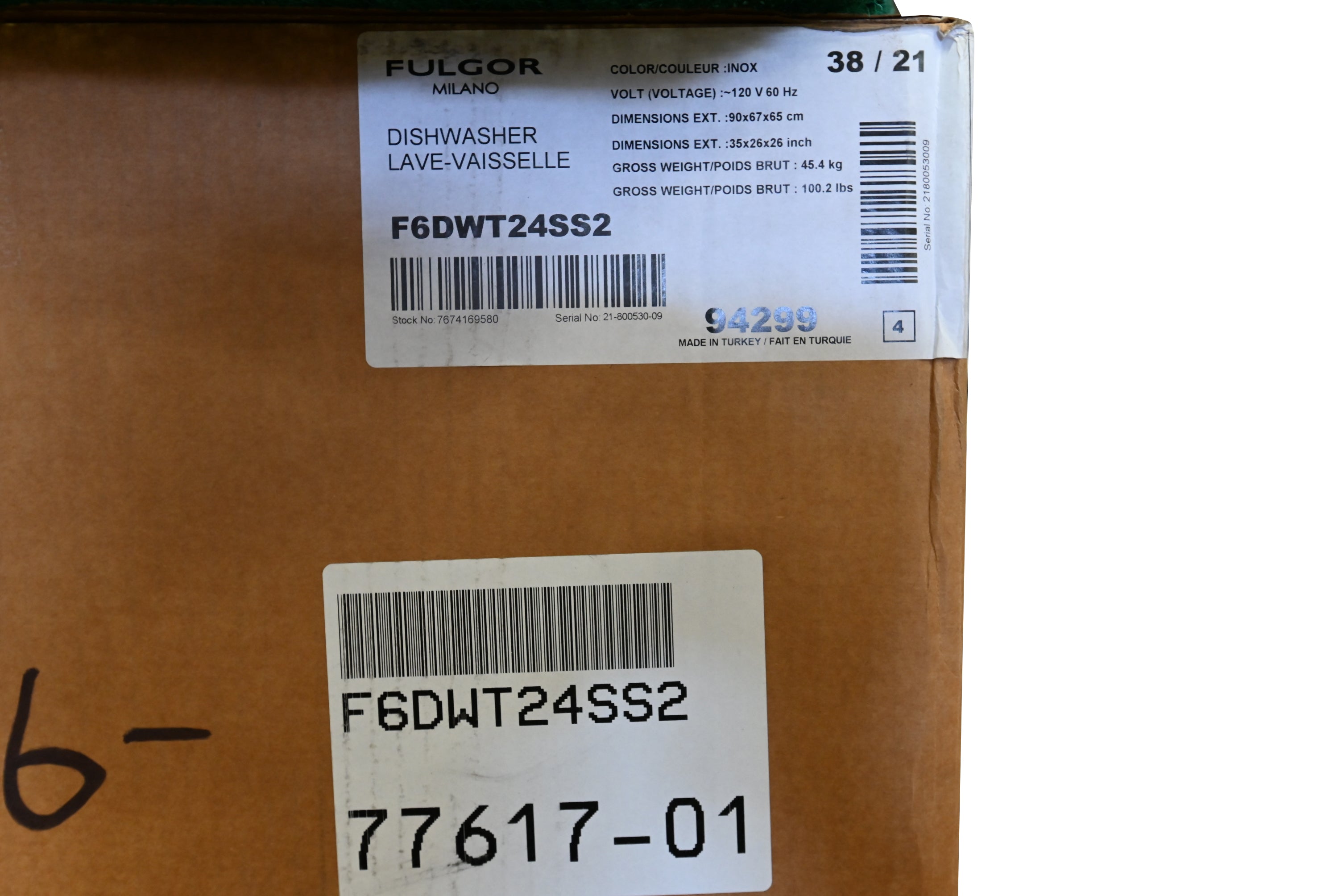 Fulgor Milano F6DWT24SS2 24" Stainless Steel Dishwasher