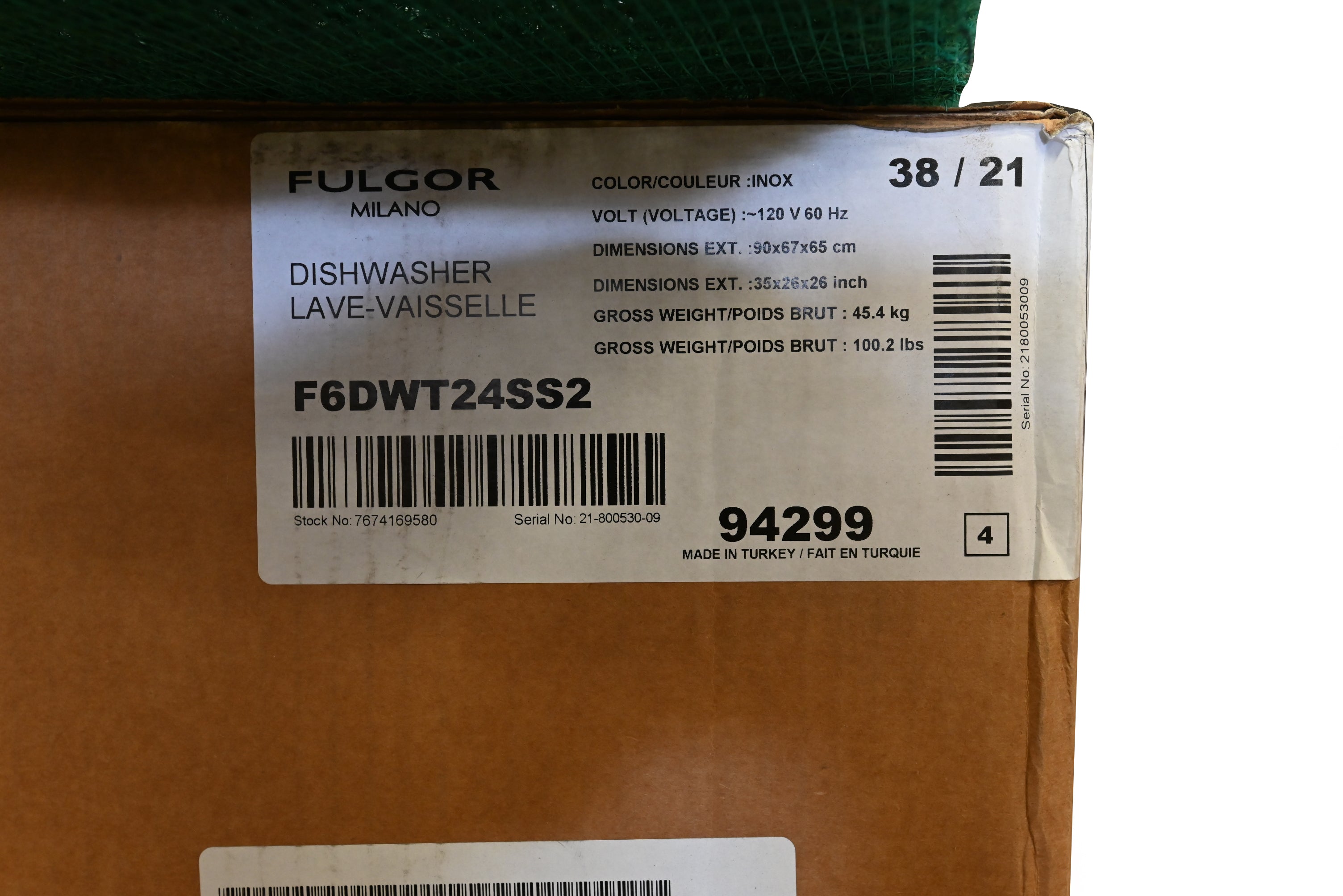 Fulgor Milano F6DWT24SS2 24" Stainless Steel Dishwasher