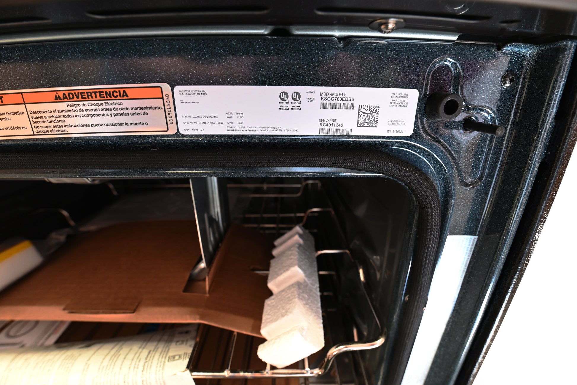 KitchenAid KSGG700EBS 30" Black Stainless Gas Range