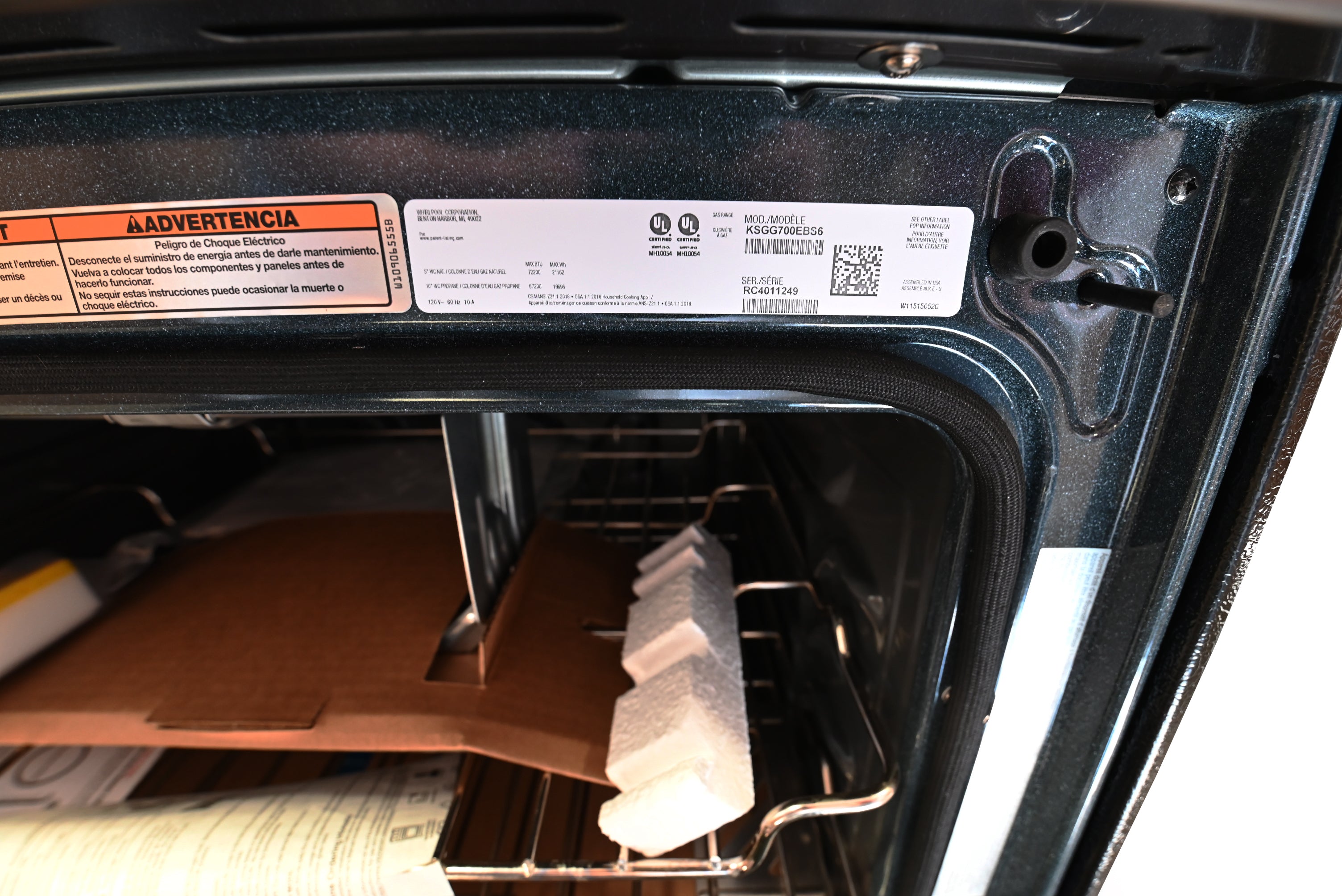 KitchenAid KSGG700EBS 30" Black Stainless Gas Range