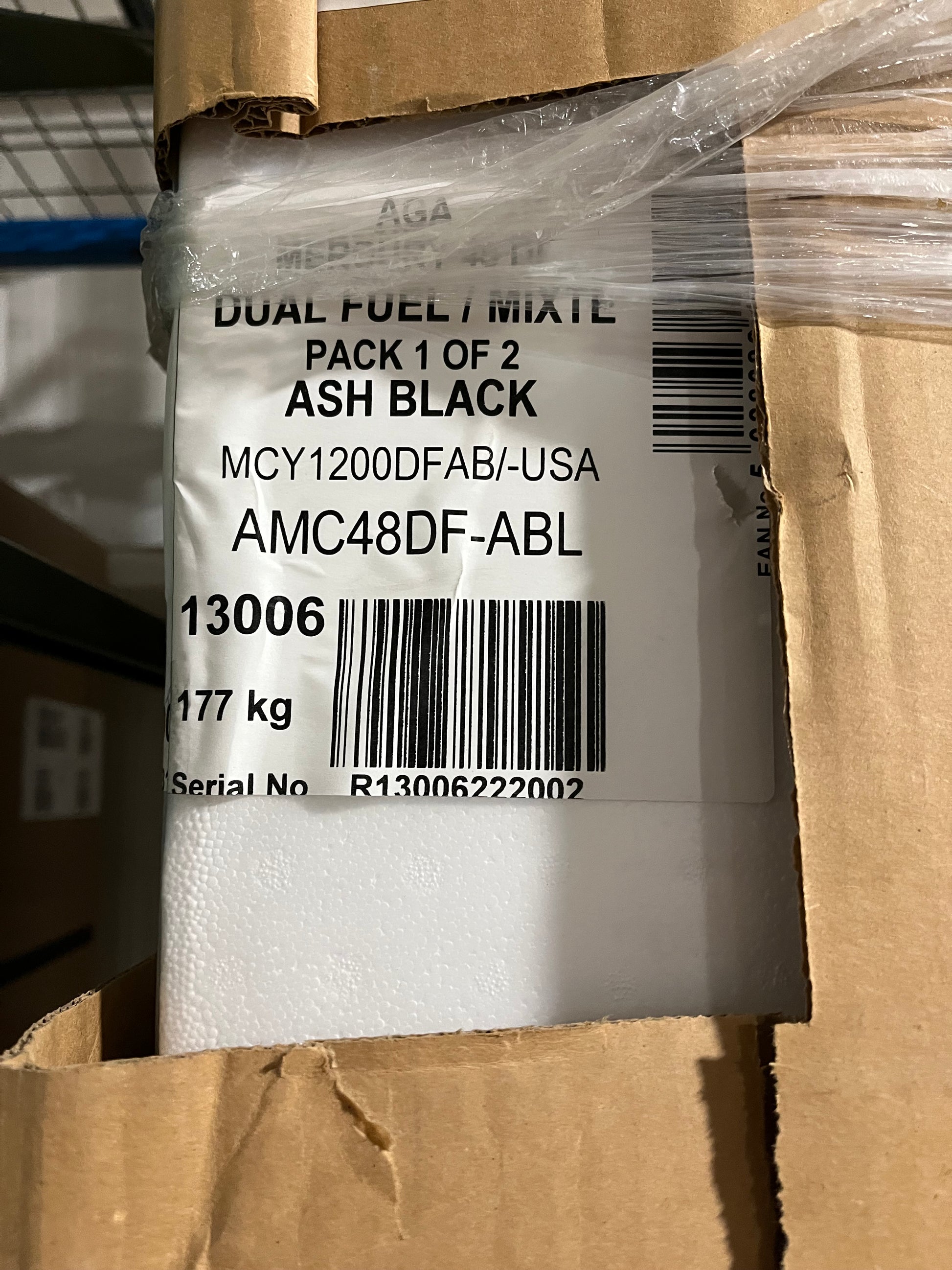 AGA Mercury AMC48DF-ABL 48" Matte Black Dual Fuel Range