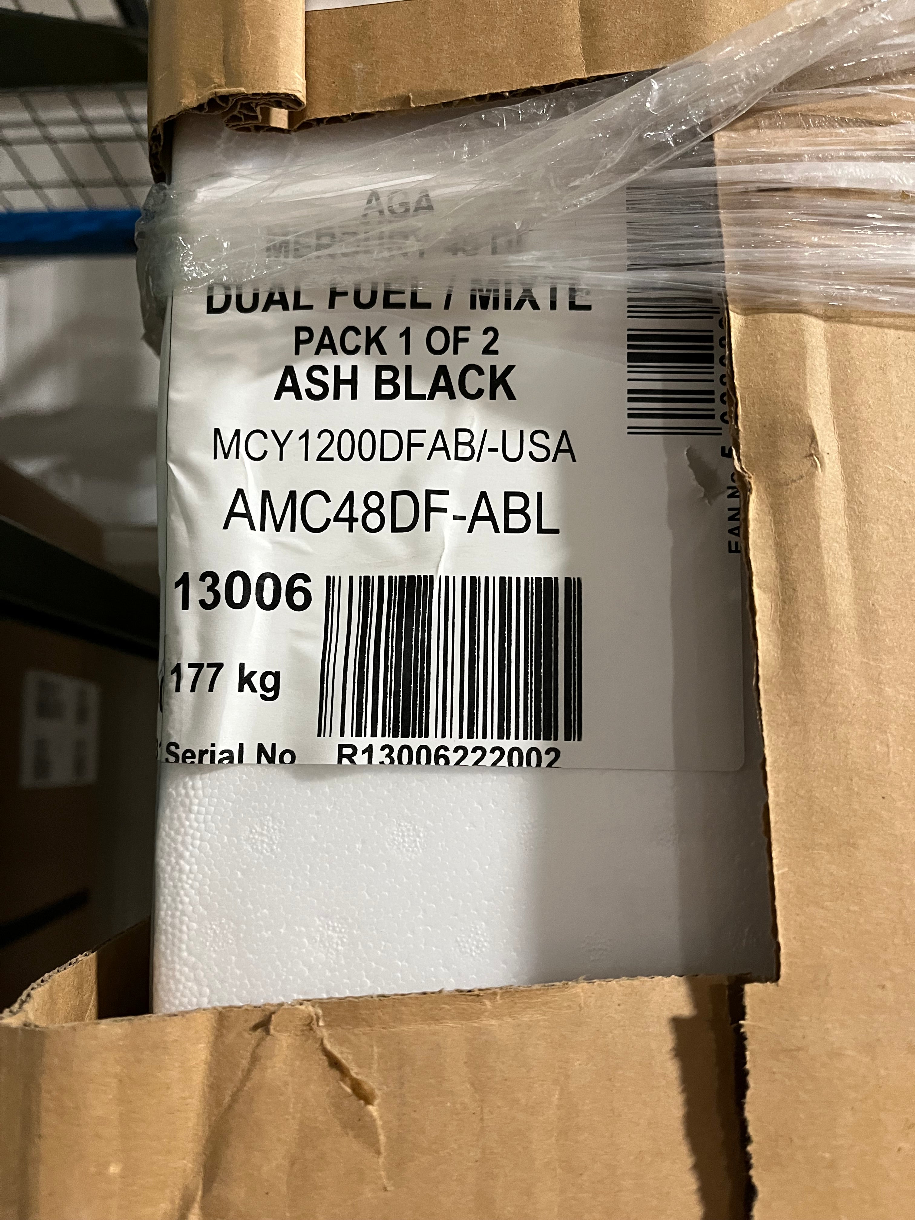 AGA Mercury AMC48DF-ABL 48" Matte Black Dual Fuel Range