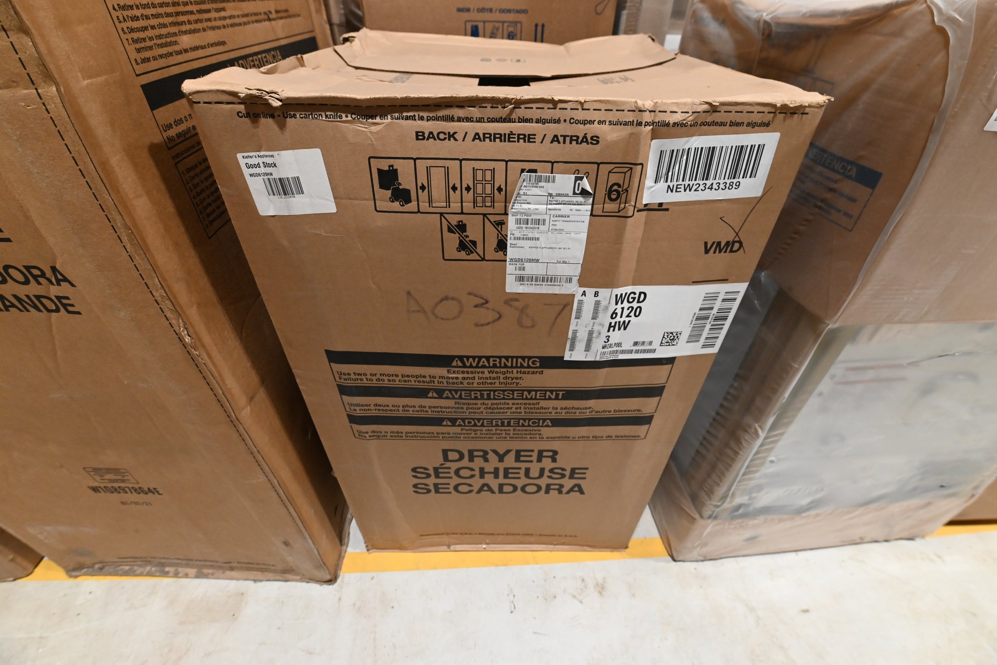 Whirpool WGD6120HW3 27" White Smart Gas Dryer