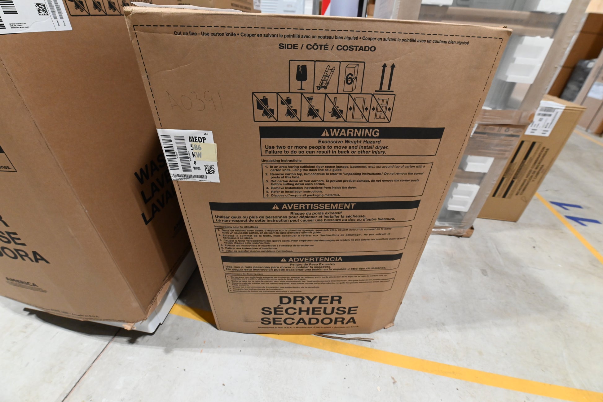 Maytag MEDP586KW 27" White Electric Dryer