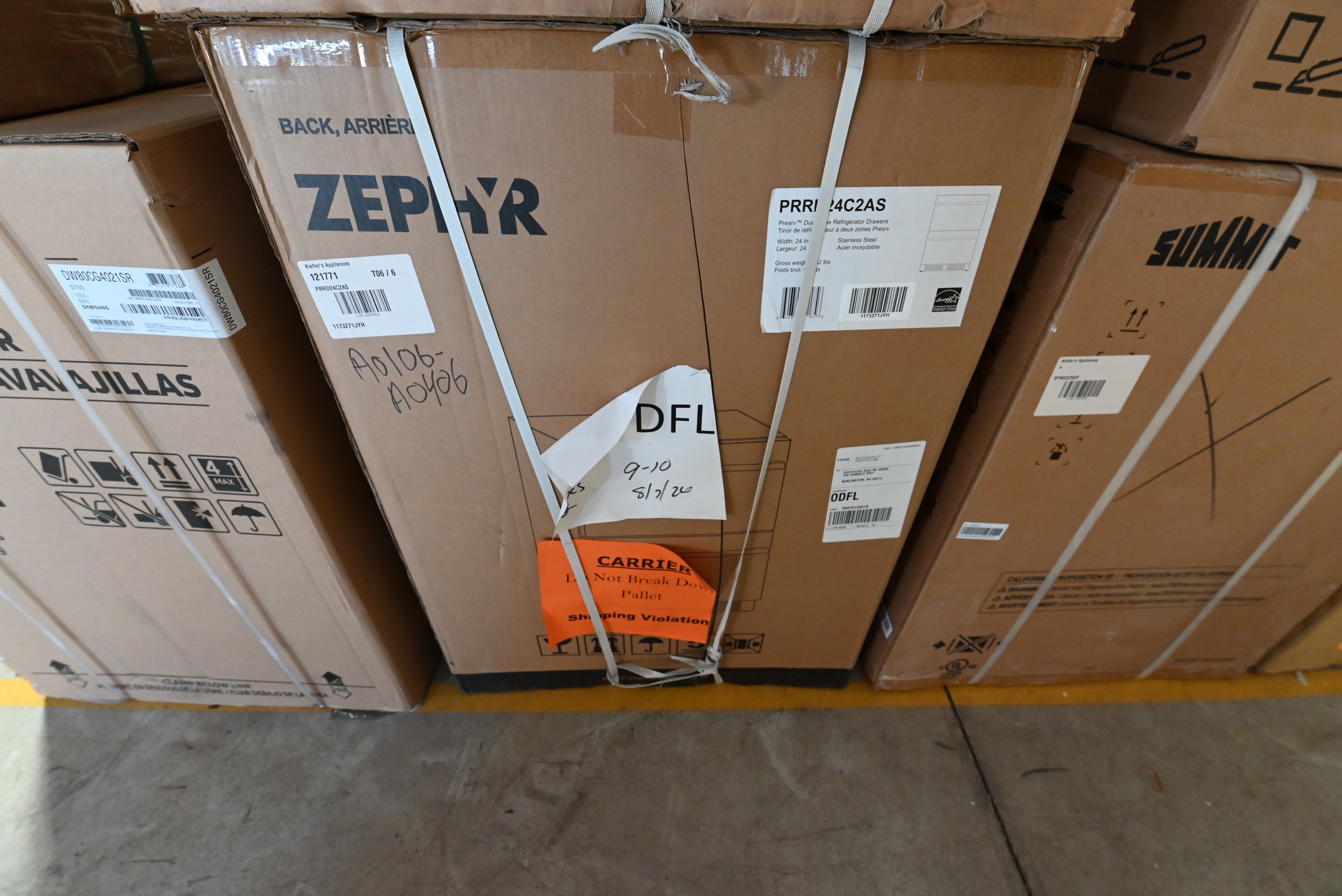 Zephyr PRRD24C2AS 24" Stainless Steel Dual Zone Refrigerator Drawers