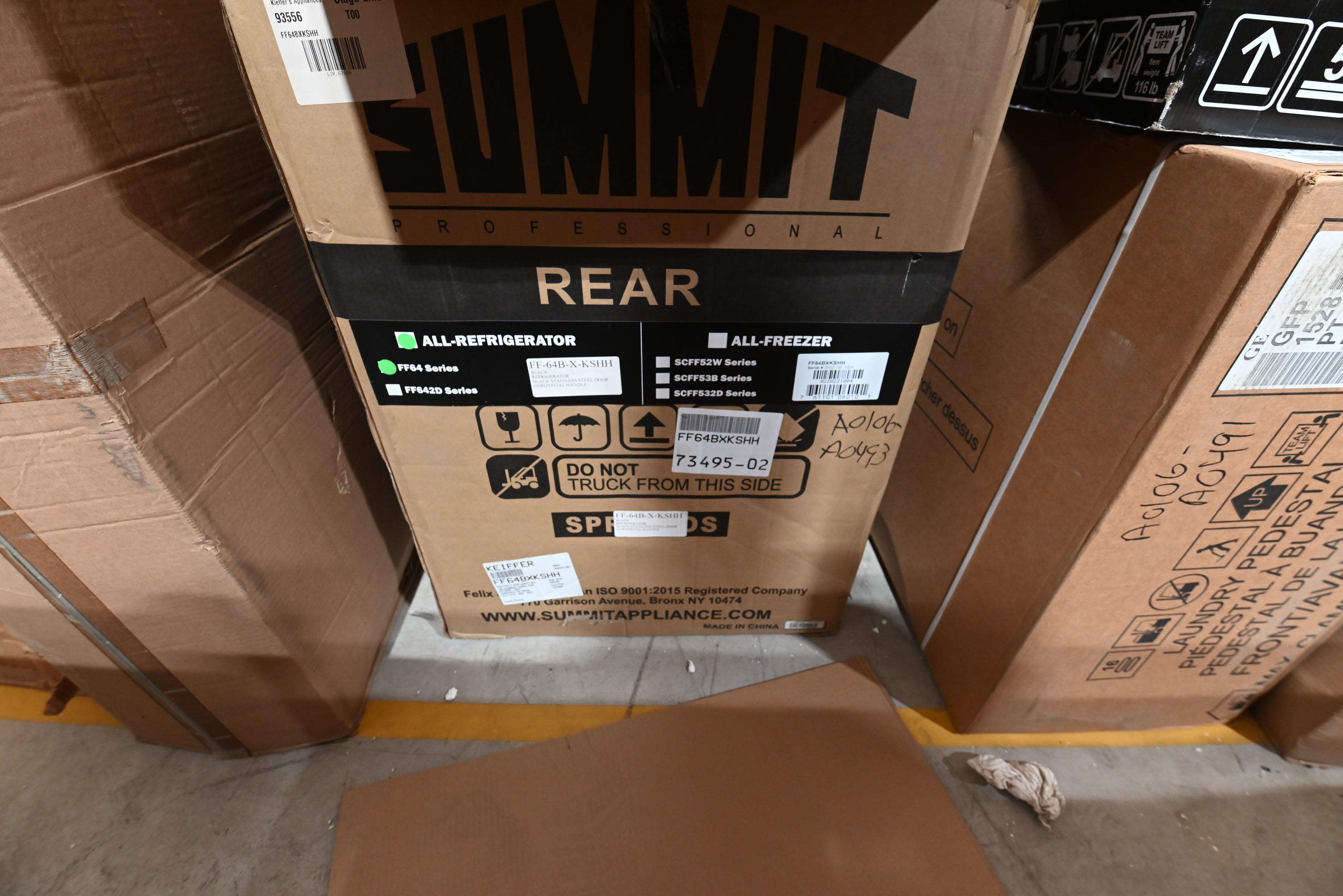 Summit FF64BXKSHH 24" Black Stainless Steel Undercounter All Refrigerator