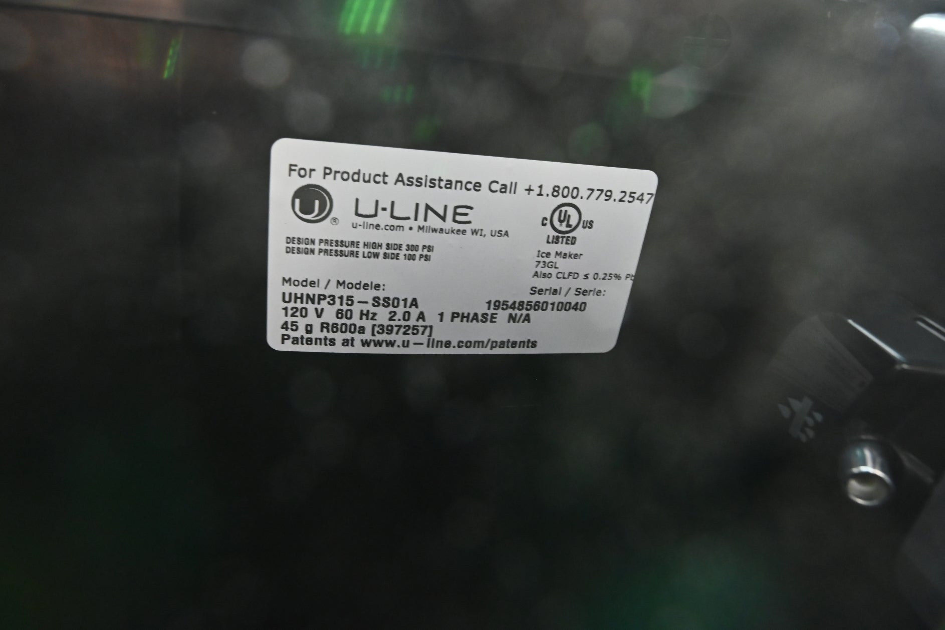 U-Line UHNP315-SS01A 15" Stainless Steel Ice Maker