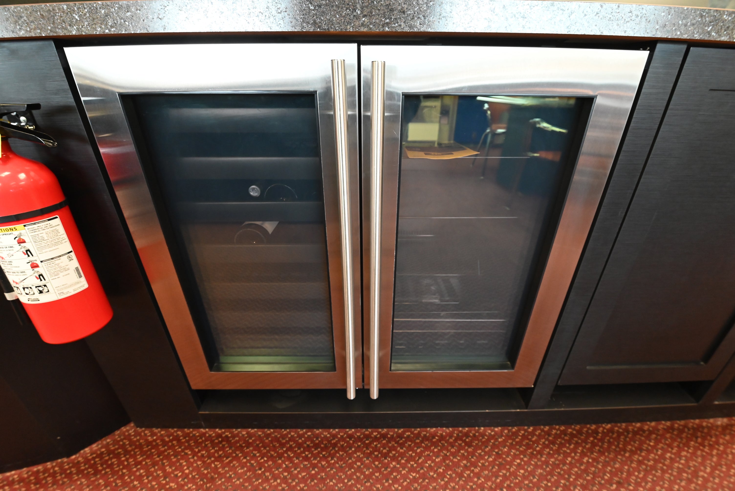 U-Line U3036BVWCS-00B 36" Stainless Steel French Door Beverage and Wine Center