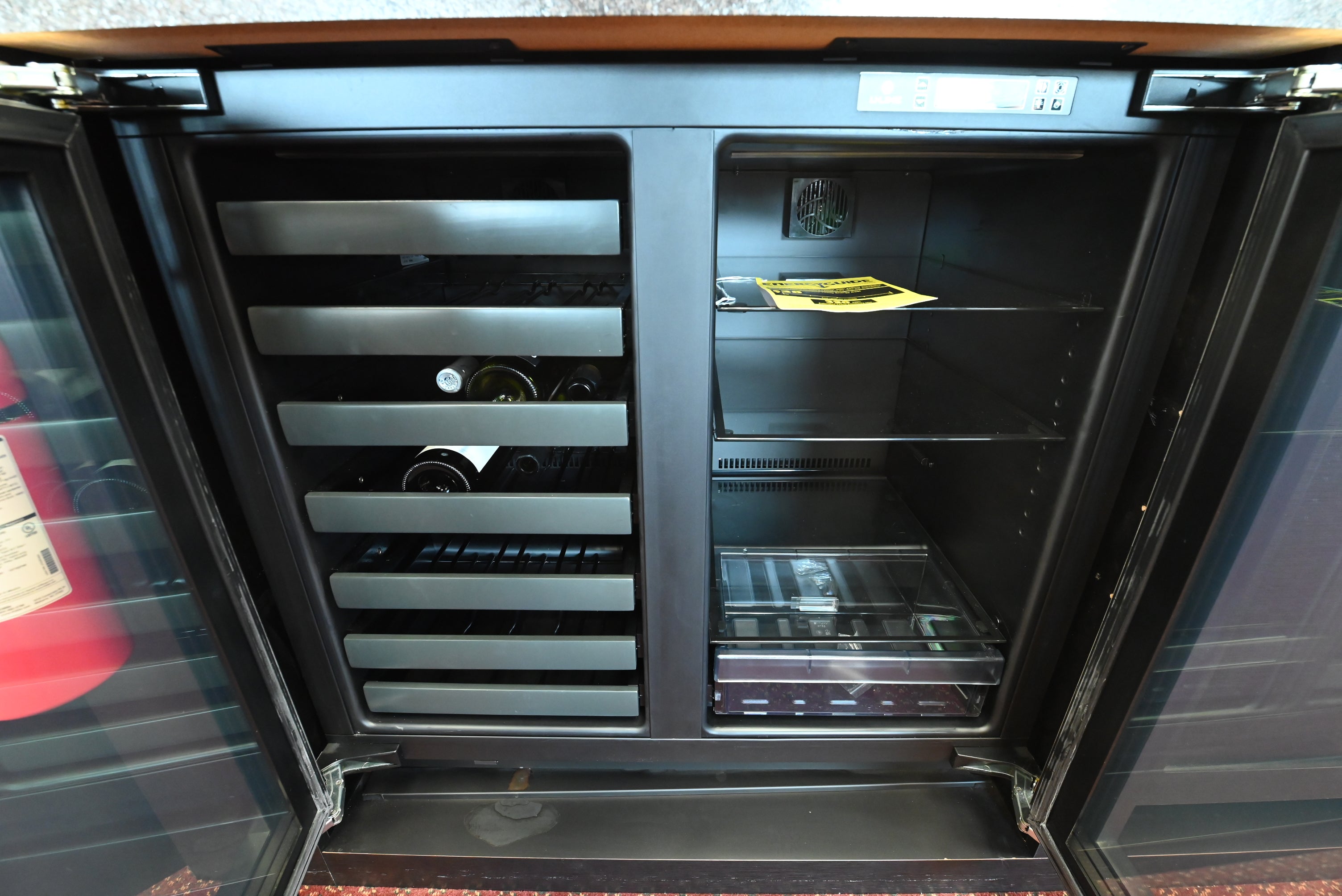 U-Line U3036BVWCS-00B 36" Stainless Steel French Door Beverage and Wine Center