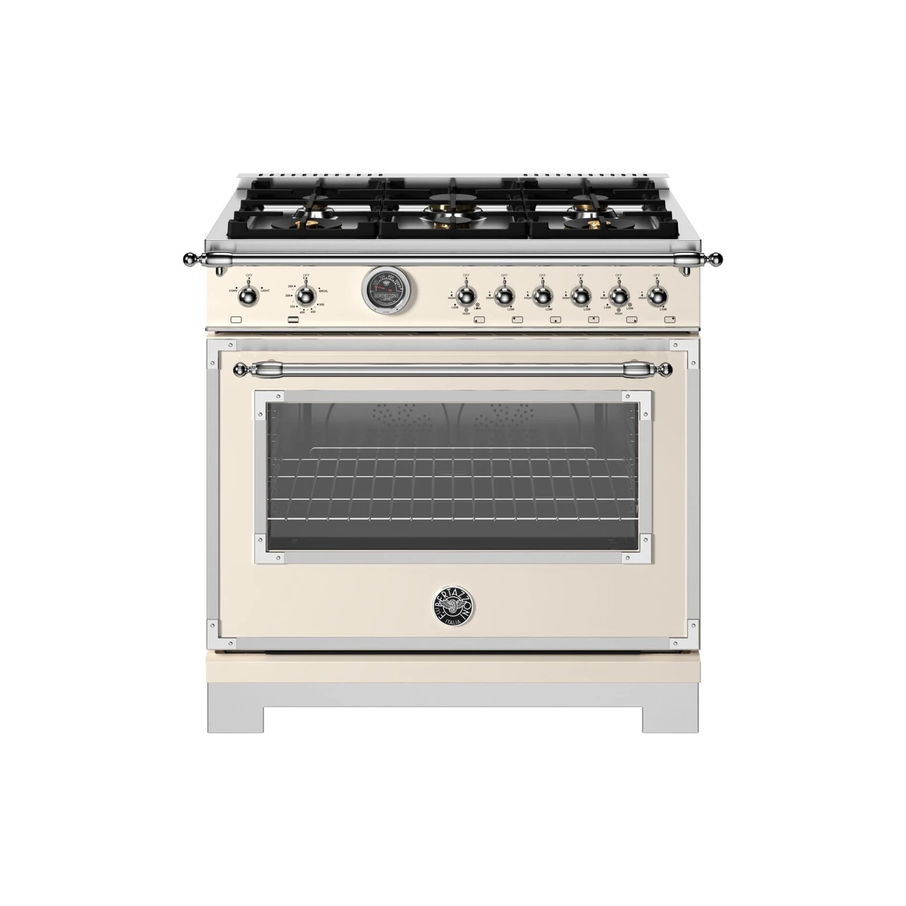 Bertazzoni HER366BCFGMAVT 36" Ivory Freestanding Gas Range