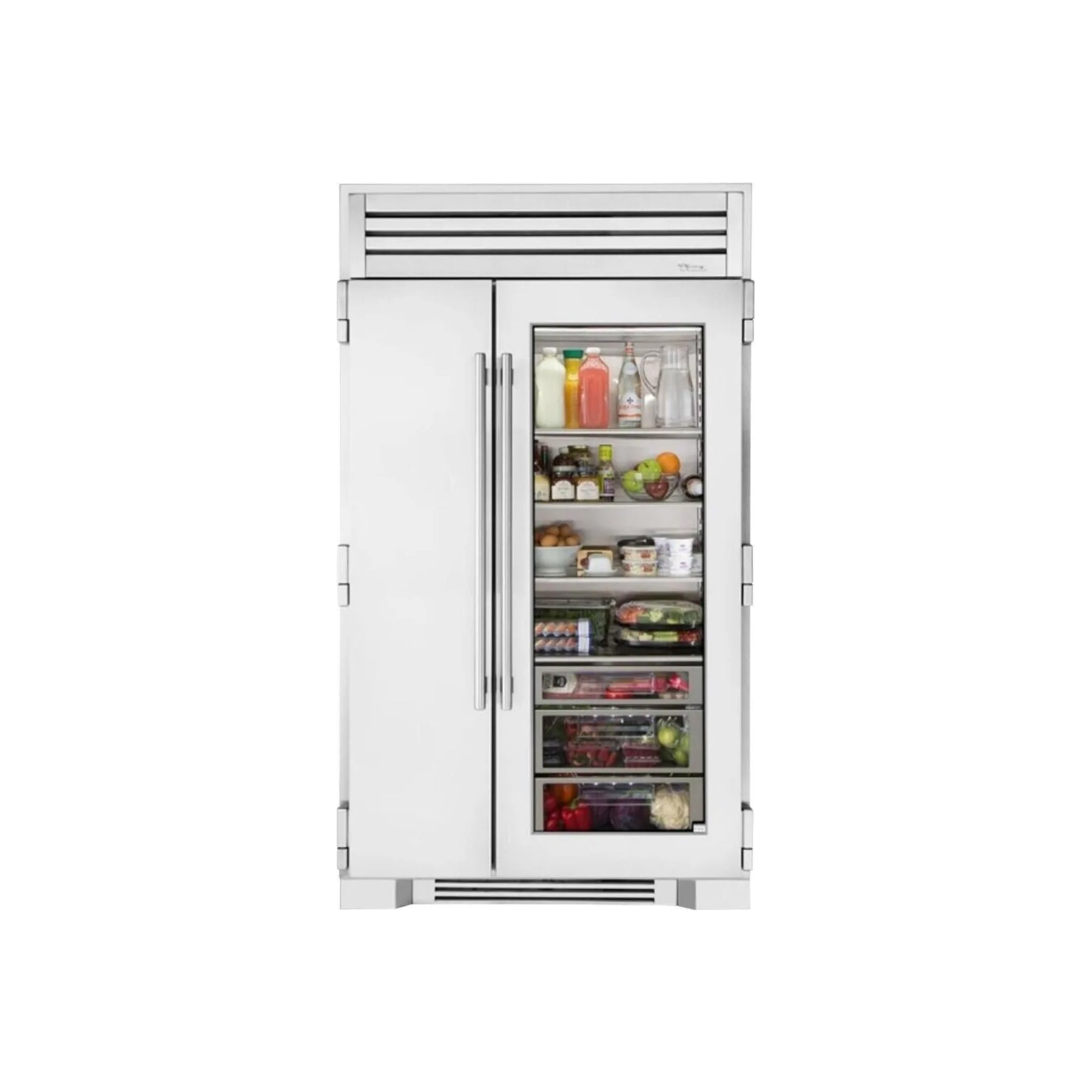 True Residential TR-48SBS-SG-B 48" Stainless Steel Side by Side Refrigerator