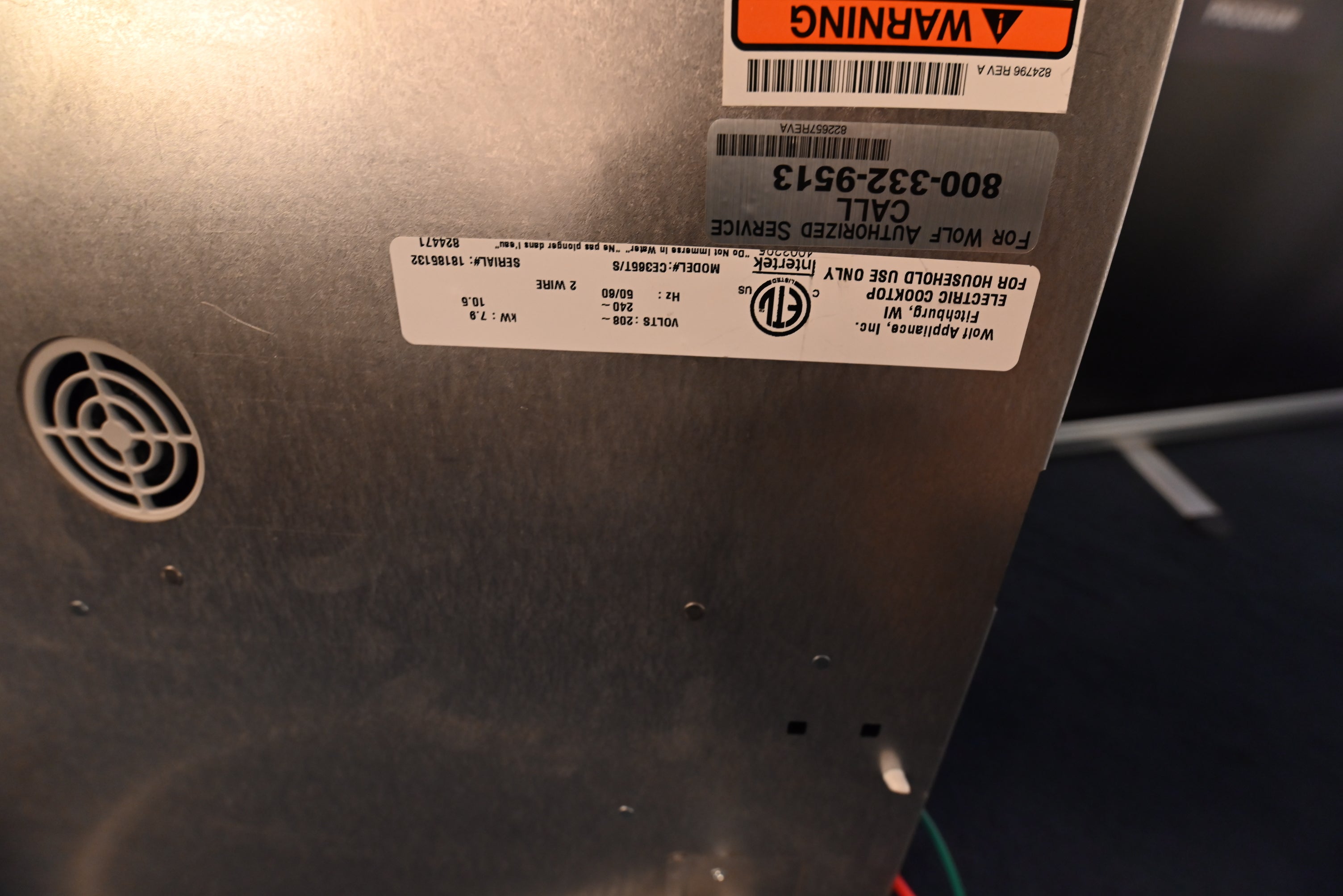 Wolf CE365/T/S 36" Black Electric Cooktop