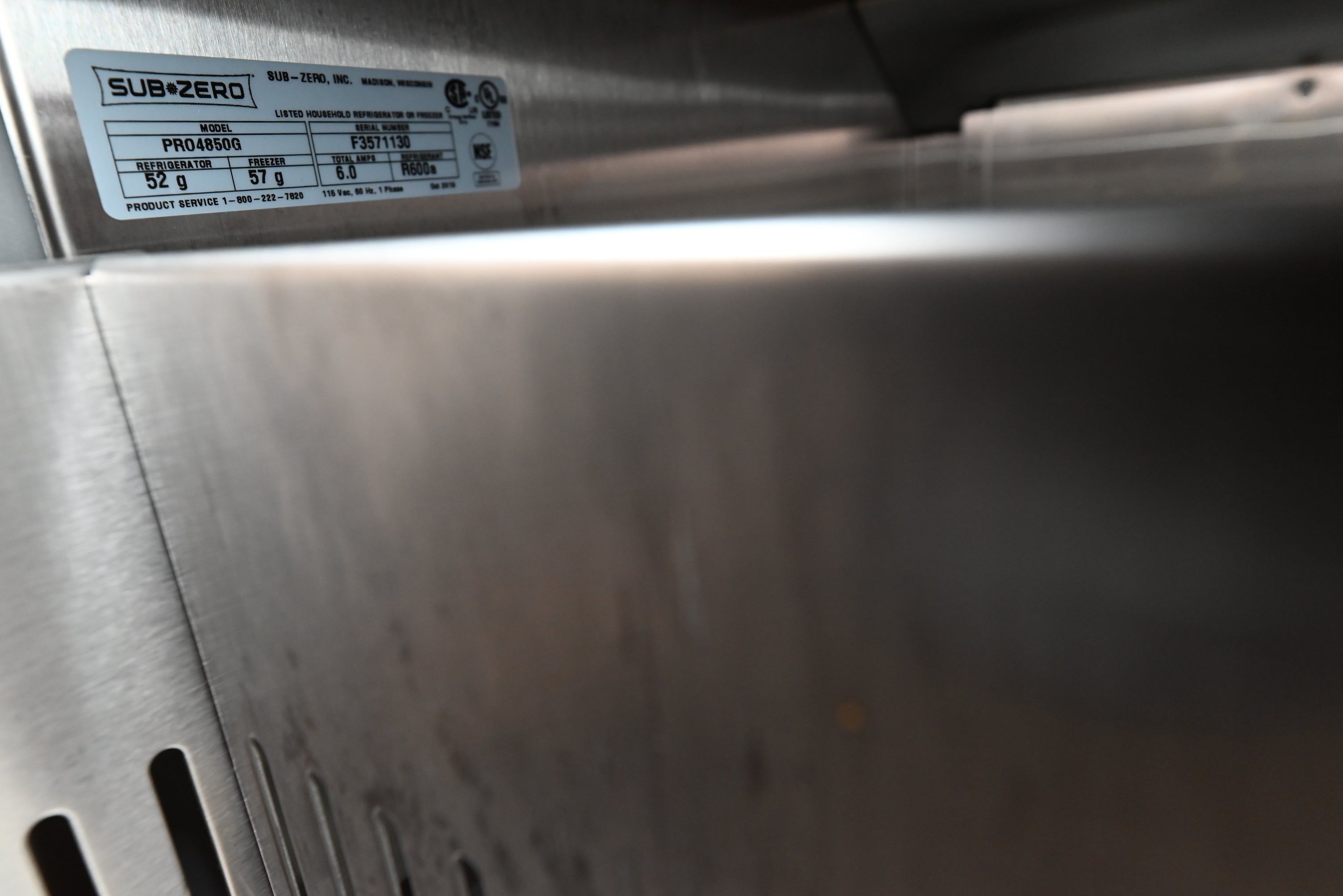 Sub-Zero Certified PRO4850G 48" Stainless Steel Refrigerator/Freezer with Glass Door