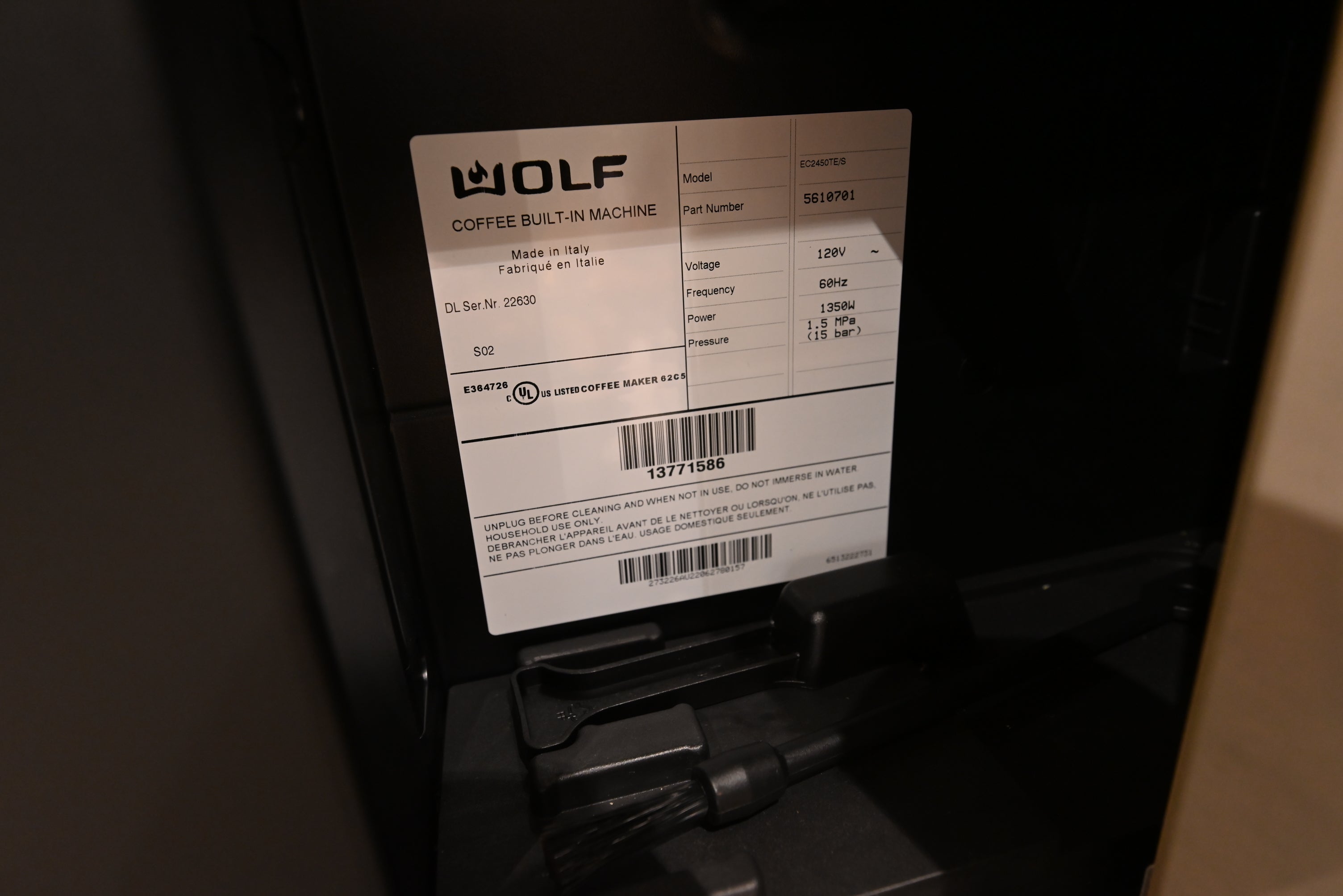 Wolf Certified EC2450TE/S 24" Stainless Steel Built-In Transitional Coffee System