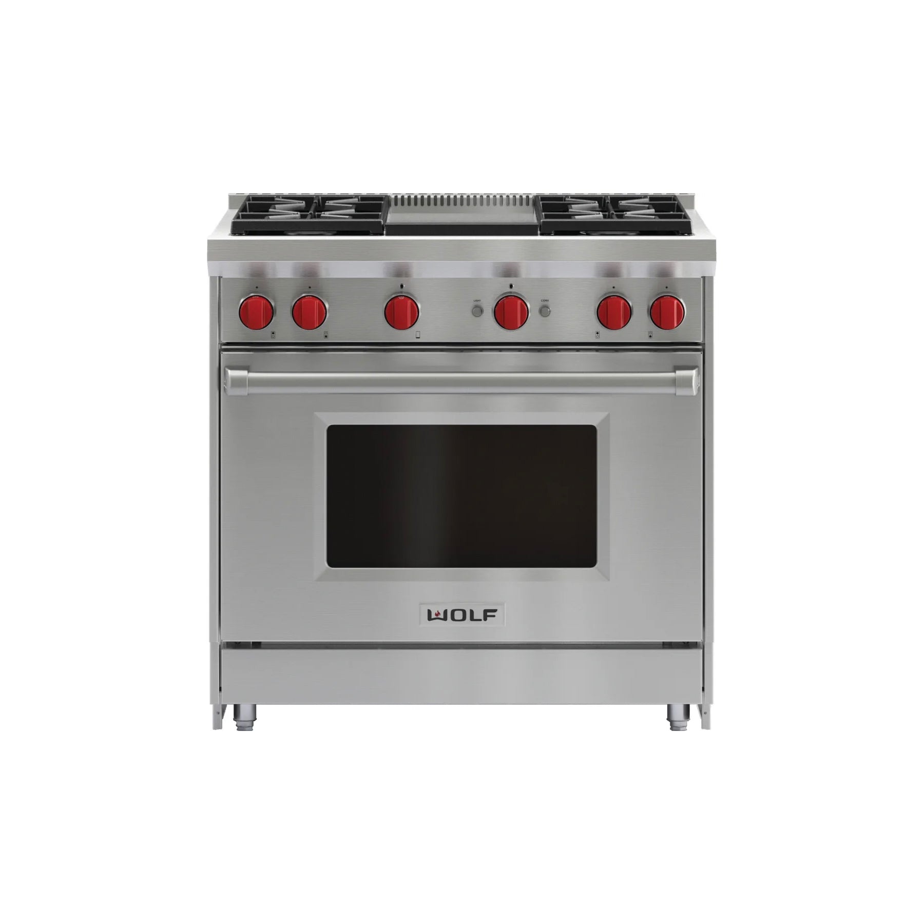 Wolf Certified GR364G 36" Stainless Steel Pro-Style Gas Range with Griddle