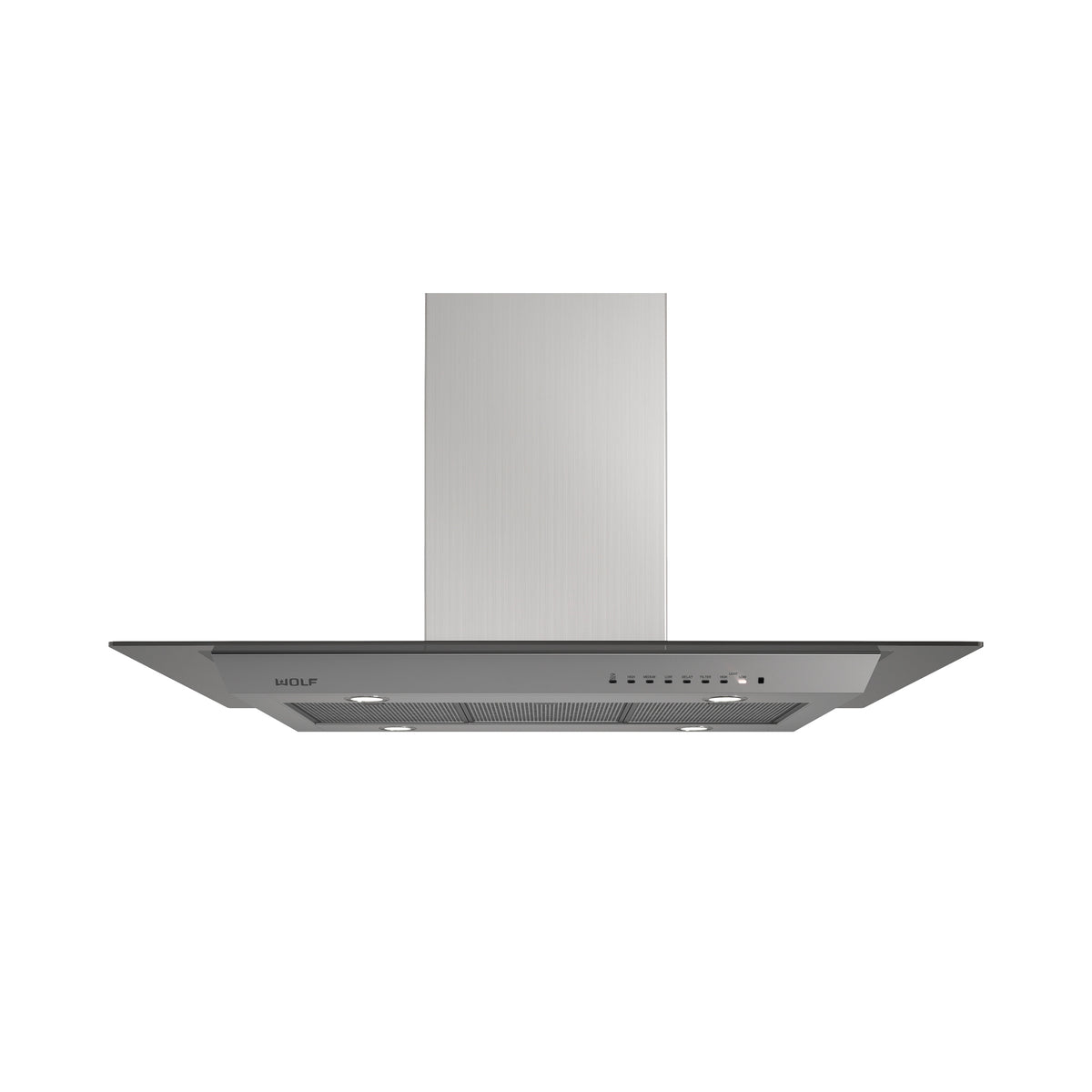 Wolf Certified VI45G 45" Stainless Steel Glass Island Chimney Hood