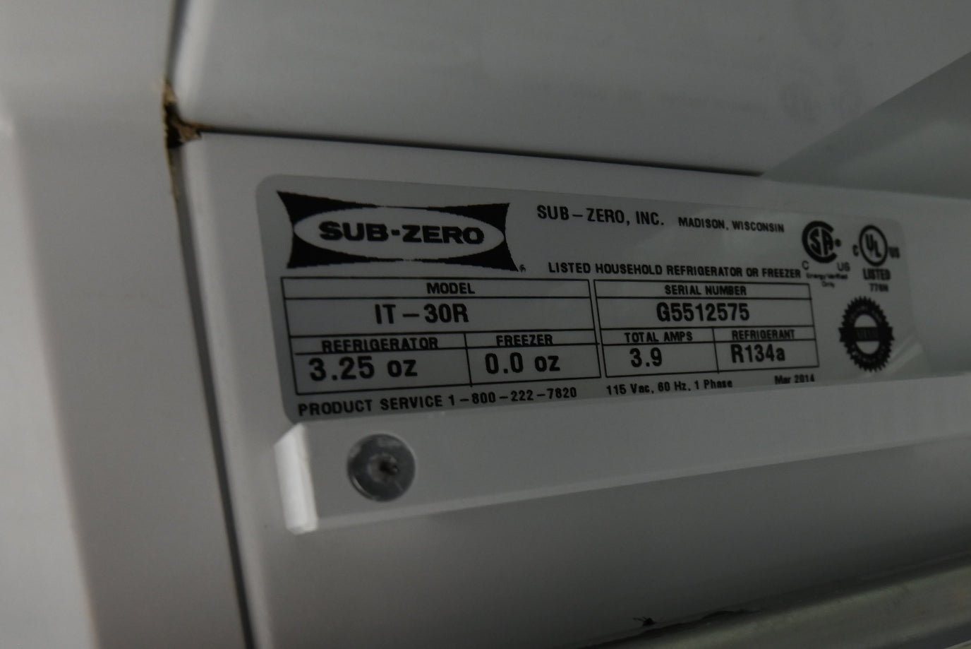 Sub-Zero Certified IT-30R 30" Panel Ready Smart Refrigerator Column