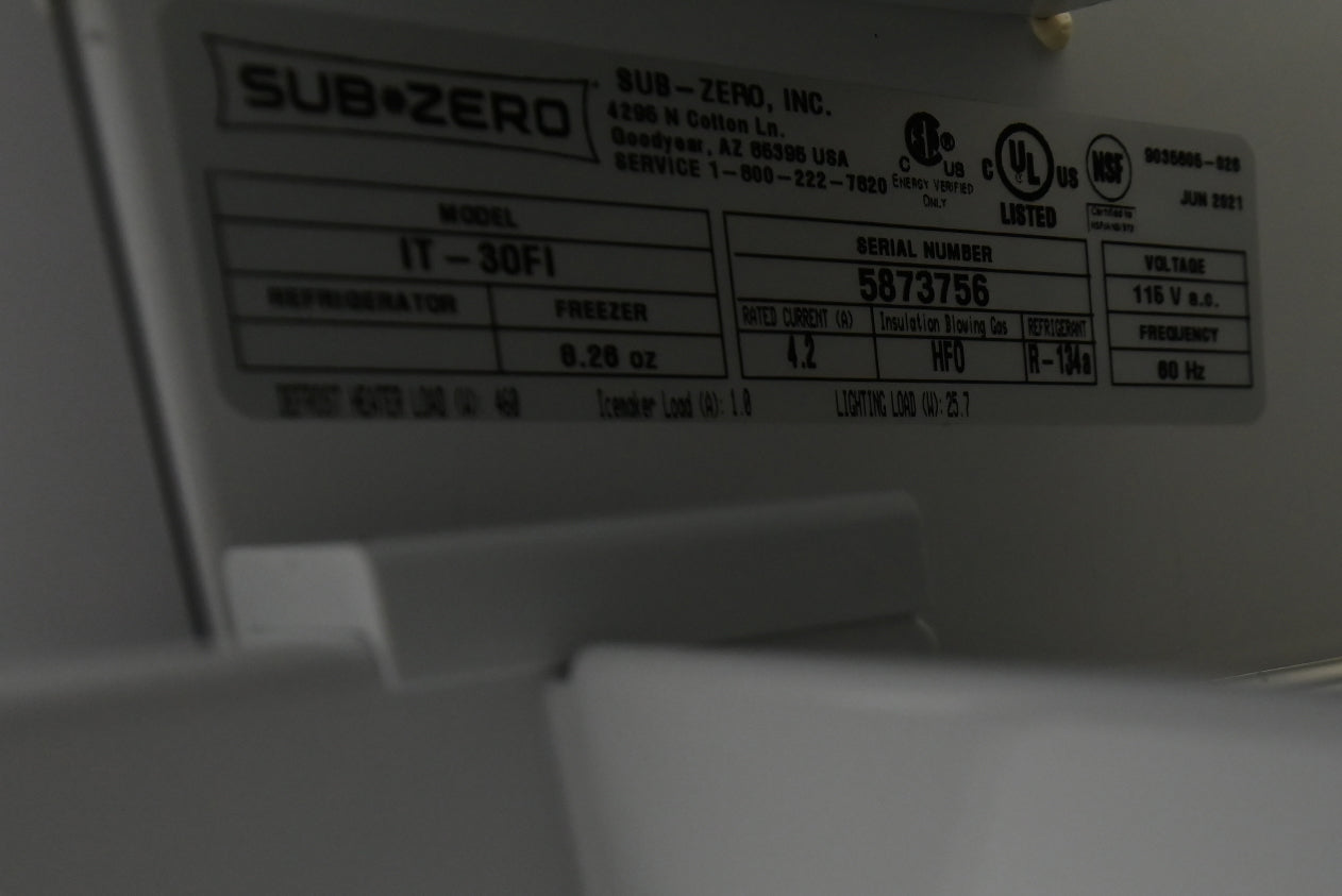 Sub-Zero Certified IT-30FI 30" Panel Ready Smart Freezer Column