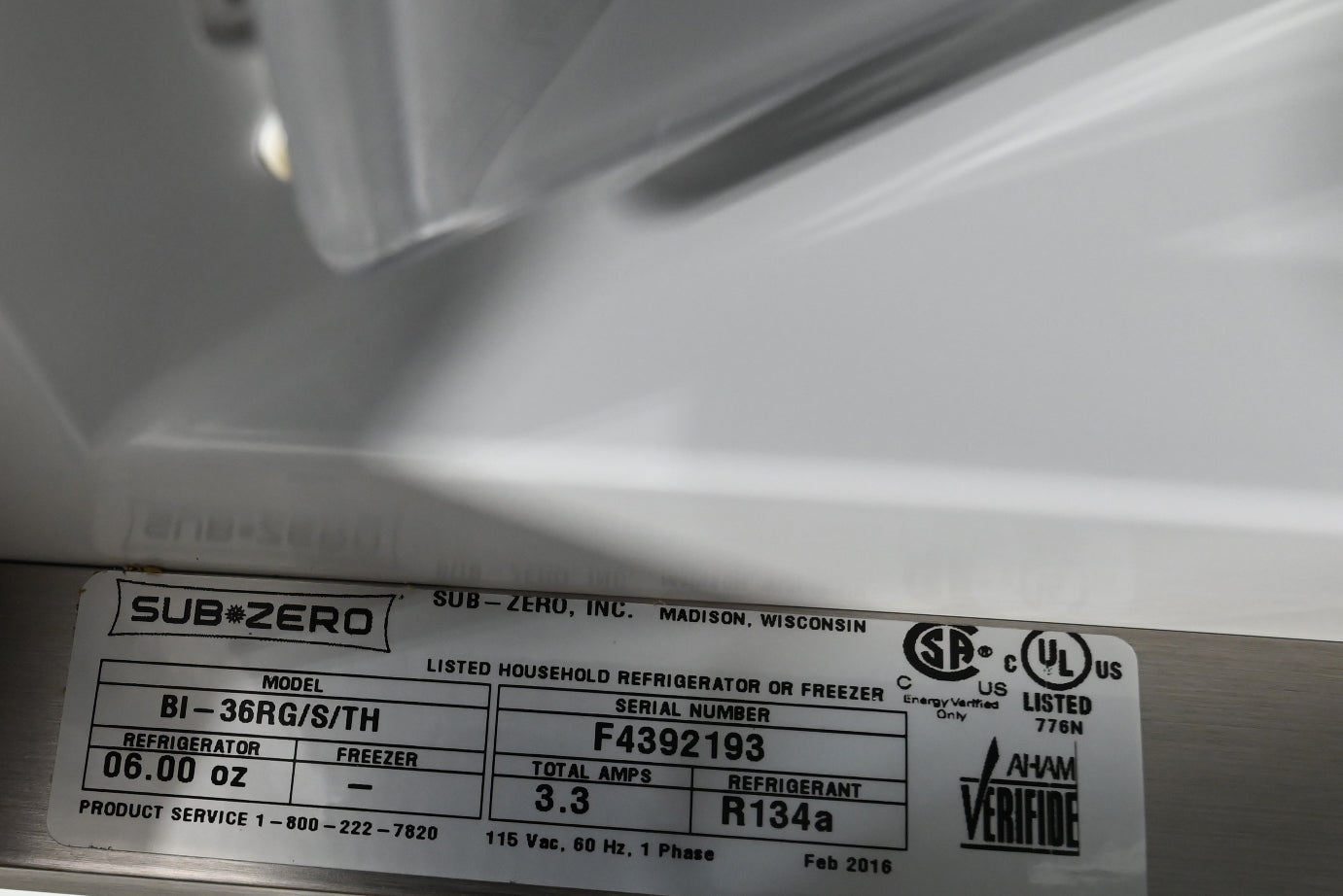 Sub-Zero Certified BI-36RG/S/TH 36" Stainless Steel Smart Refrigerator Column