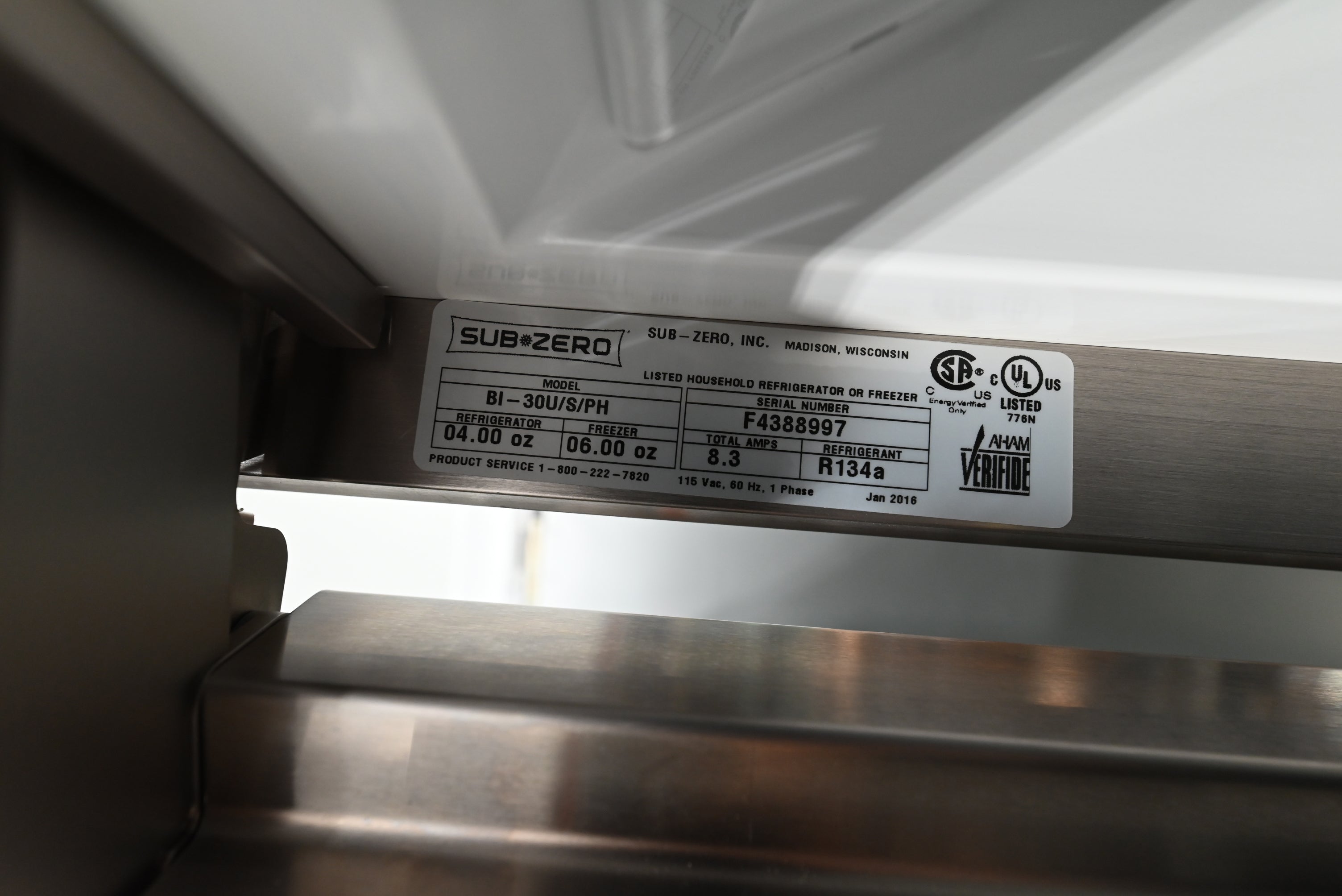 Sub-Zero Certified BI-30U/S/PH 30" Stainless Steel Bottom Freezer Refrigerator