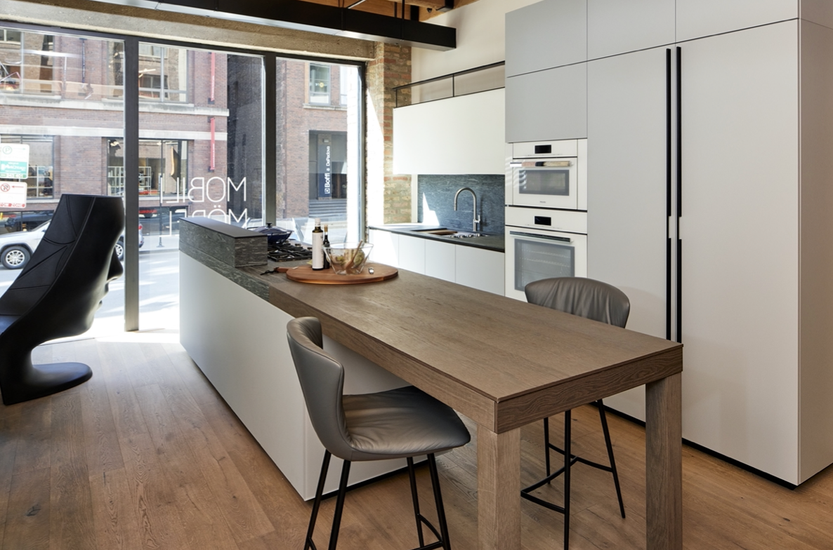 Valcucine Forma Mentis Modern Showroom Kitchen with Genius Loci Stone Island