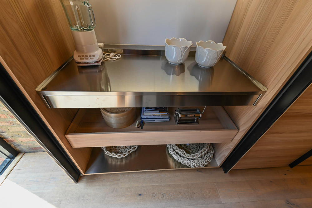 Valcucine Venture: Green Tea Glass Modern Kitchen with Island & Luxe Appliances