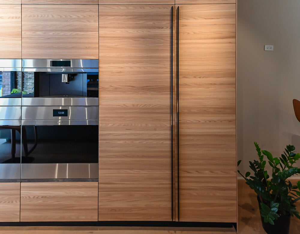 Valcucine Venture: Green Tea Glass Modern Kitchen with Island & Luxe Appliances