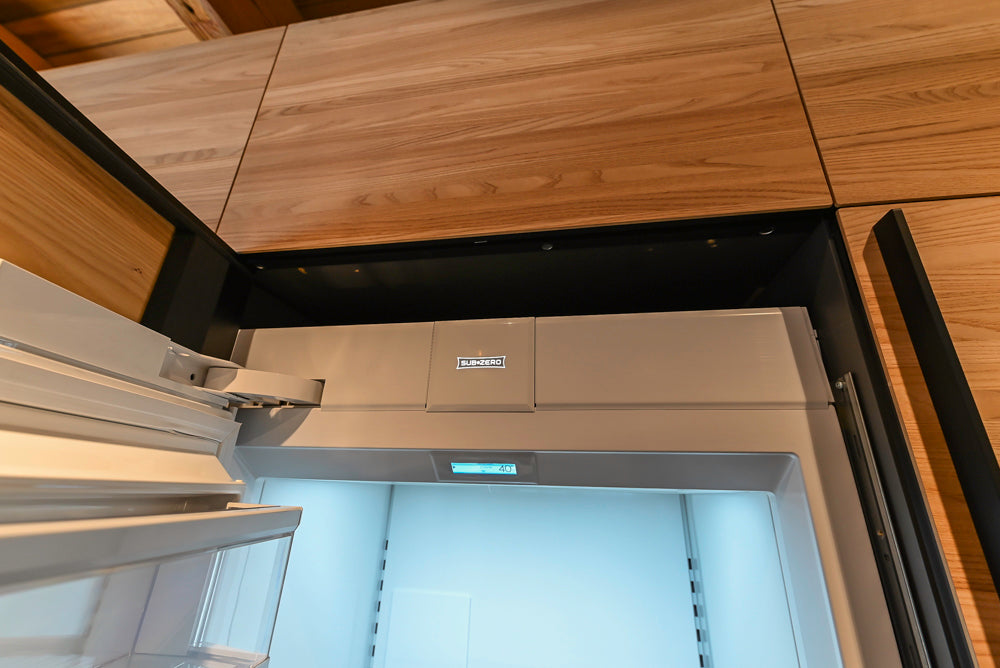 Valcucine Venture: Green Tea Glass Modern Kitchen with Island & Luxe Appliances