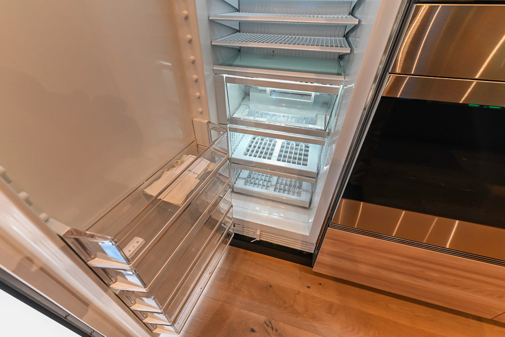 Valcucine Venture: Green Tea Glass Modern Kitchen with Island & Luxe Appliances