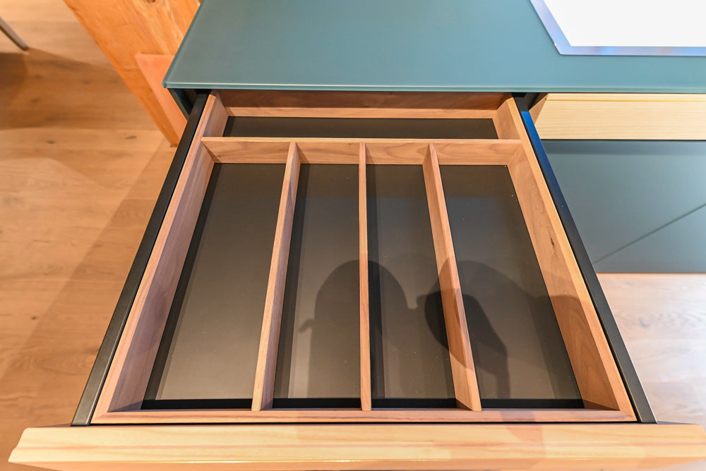 Valcucine Venture: Green Tea Glass Modern Kitchen with Island & Luxe Appliances