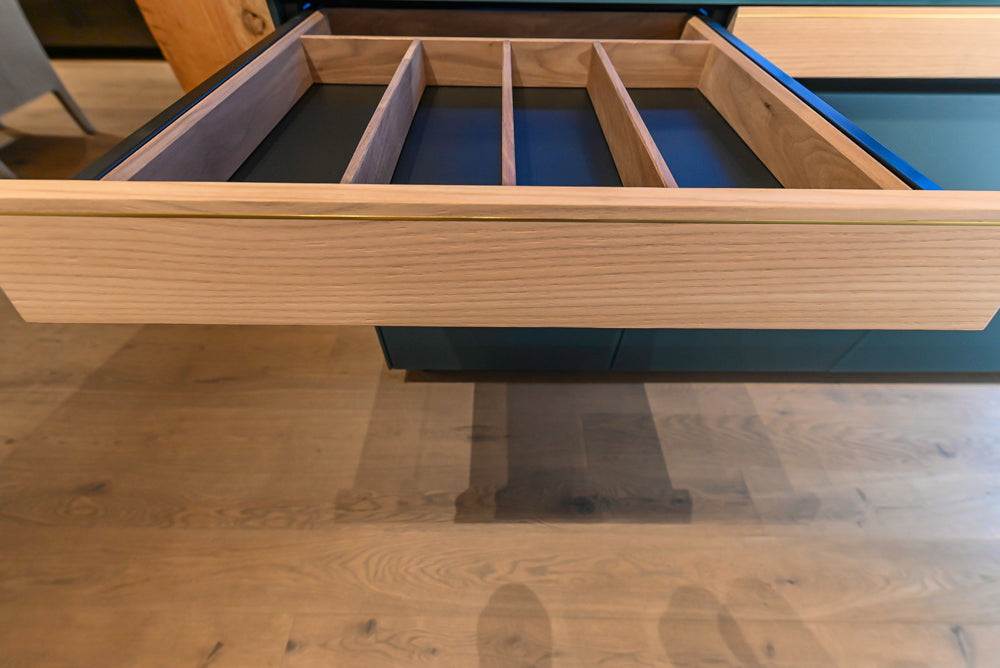 Valcucine Venture: Green Tea Glass Modern Kitchen with Island & Luxe Appliances