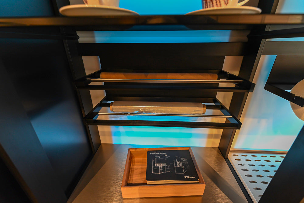 Valcucine Venture: Green Tea Glass Modern Kitchen with Island & Luxe Appliances