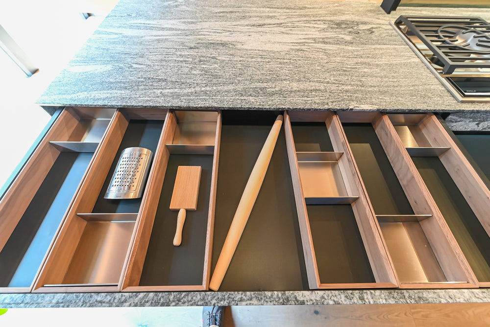 Valcucine Venture: Green Tea Glass Modern Kitchen with Island & Luxe Appliances