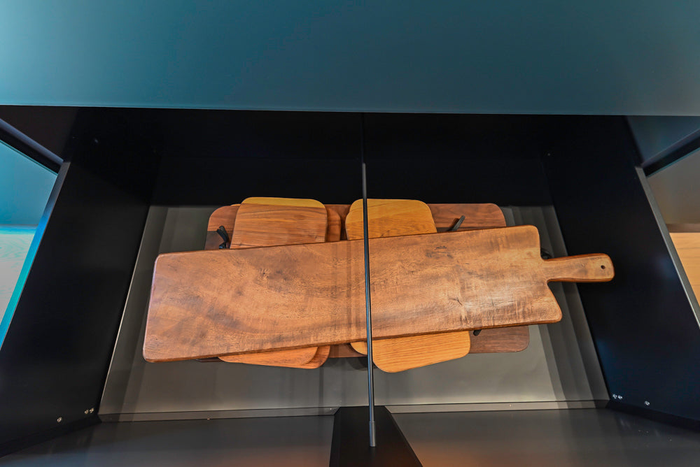 Valcucine Venture: Green Tea Glass Modern Kitchen with Island & Luxe Appliances