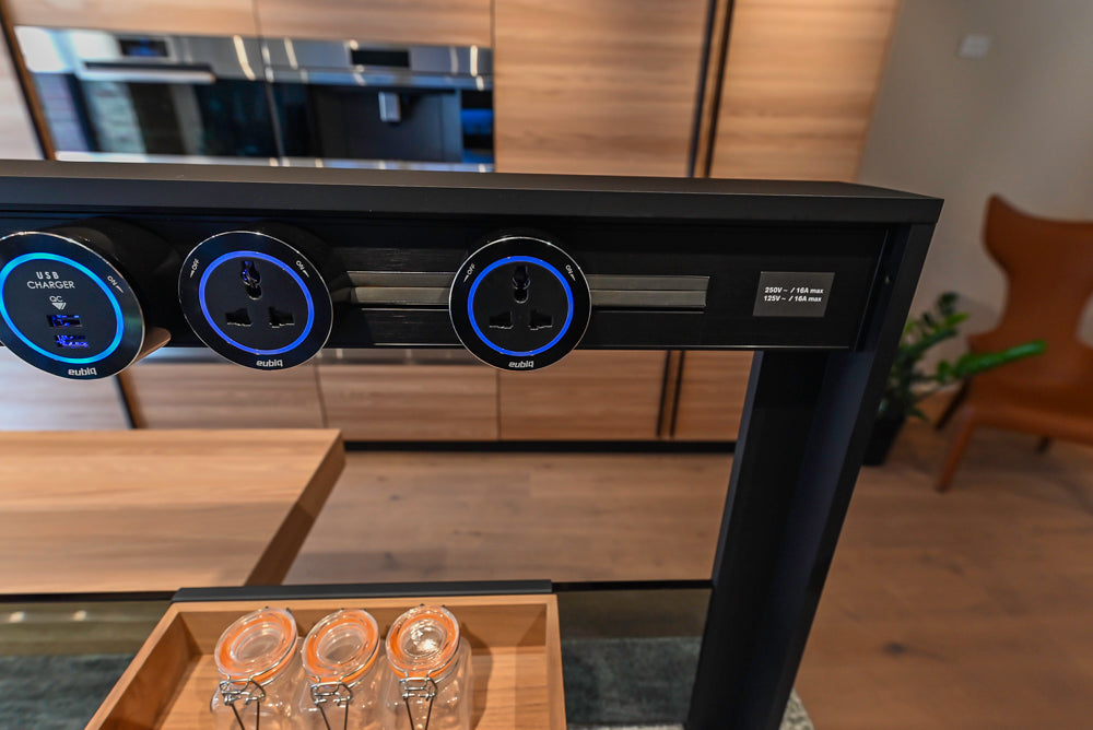 Valcucine Venture: Green Tea Glass Modern Kitchen with Island & Luxe Appliances