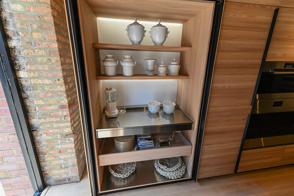 Valcucine Venture: Green Tea Glass Modern Kitchen with Island & Luxe Appliances